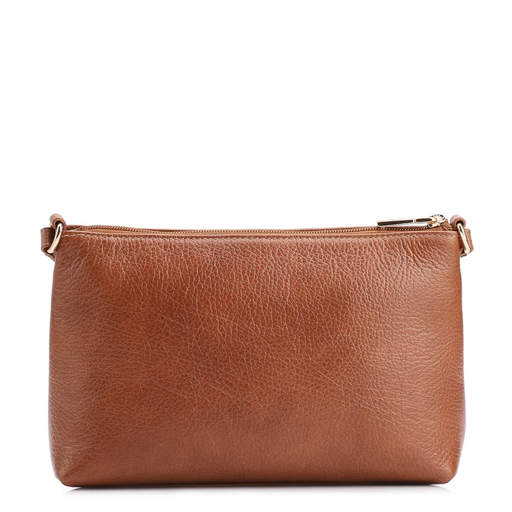Bolsa Transversal Couro Antique Marrom Claro - imagem 3
