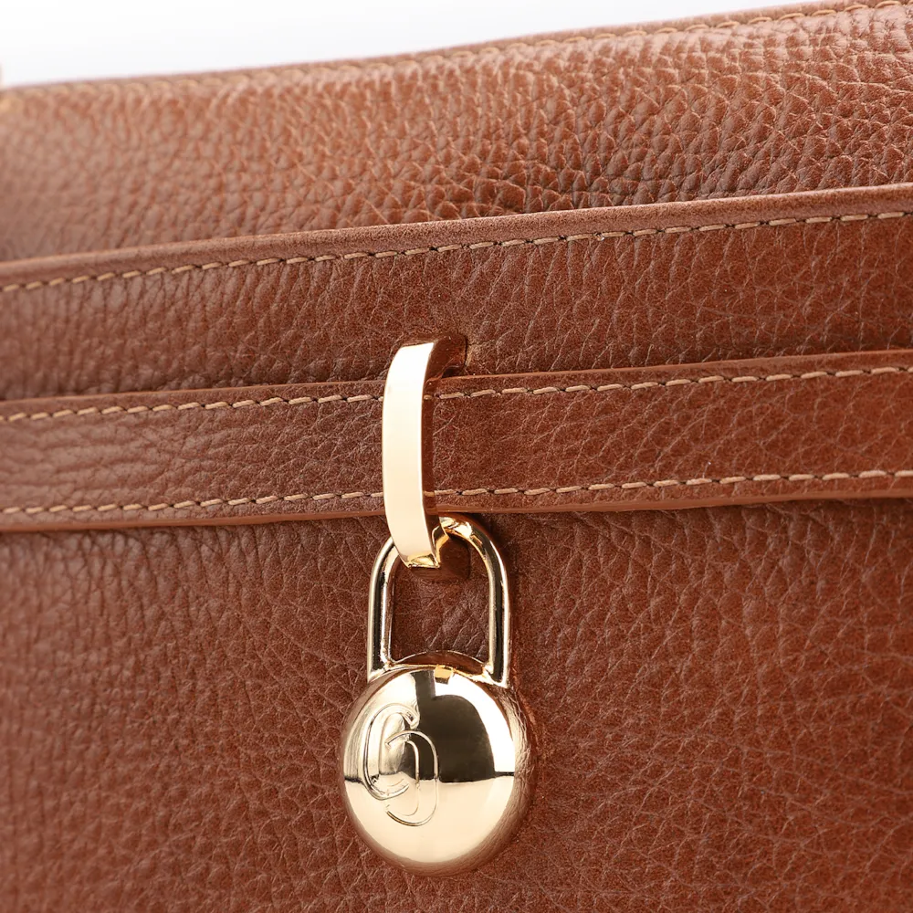 Bolsa Transversal Couro Antique Marrom Claro - imagem 7