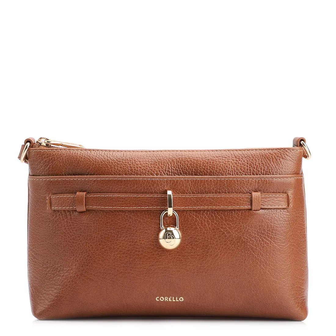 Bolsa Transversal Couro Antique Marrom Claro