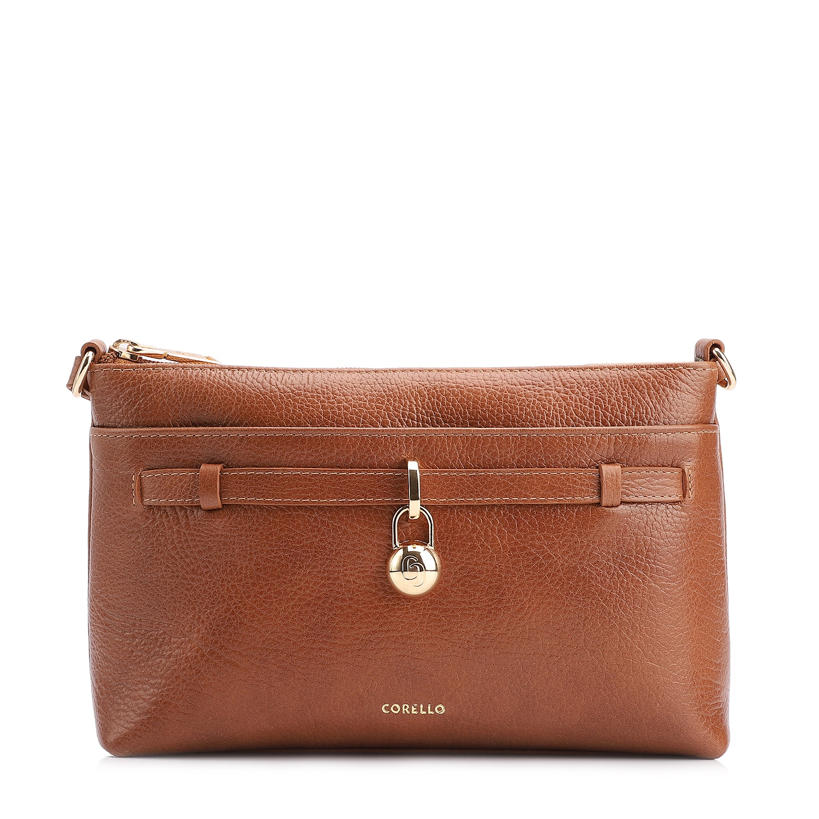 Bolsa Transversal Couro Antique Marrom Claro