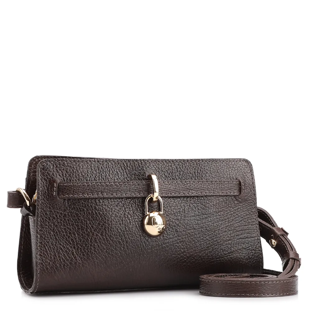 Bolsa Transversal Couro Antique Marrom Escuro - imagem 3