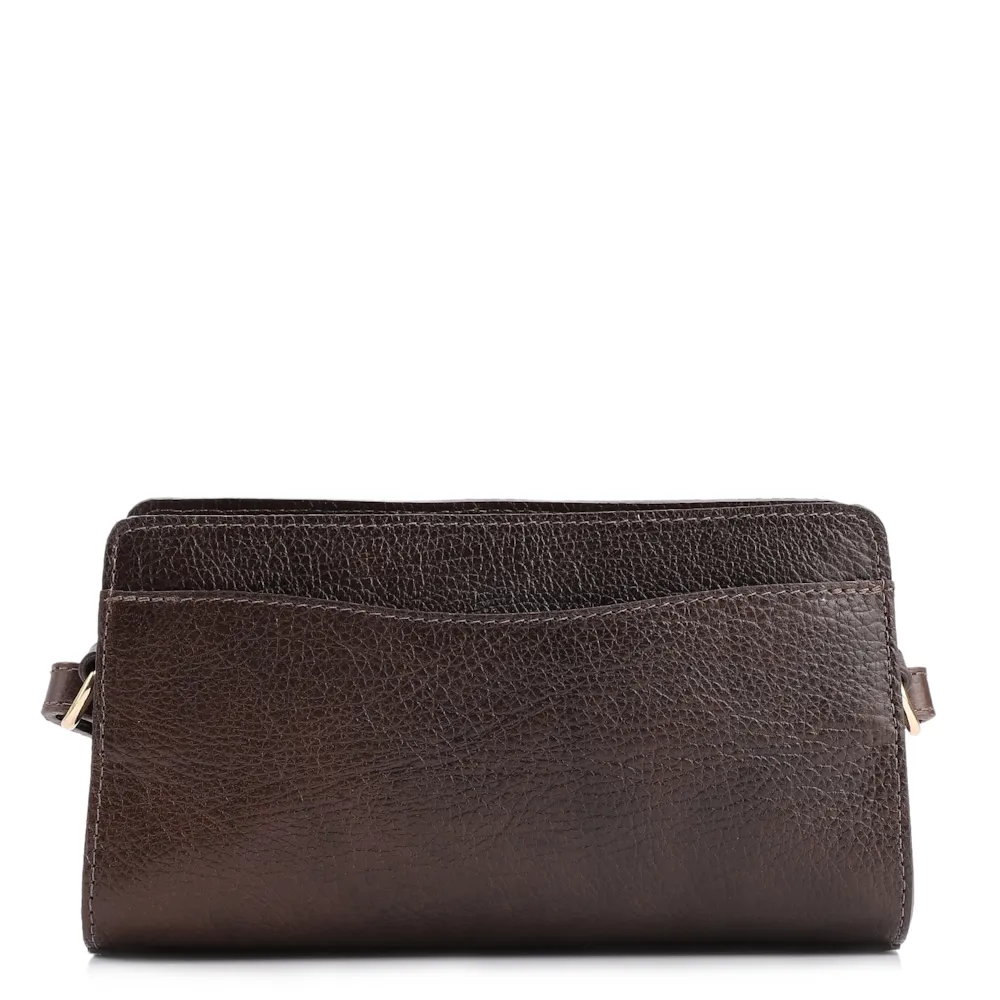 Bolsa Transversal Couro Antique Marrom Escuro - imagem 4