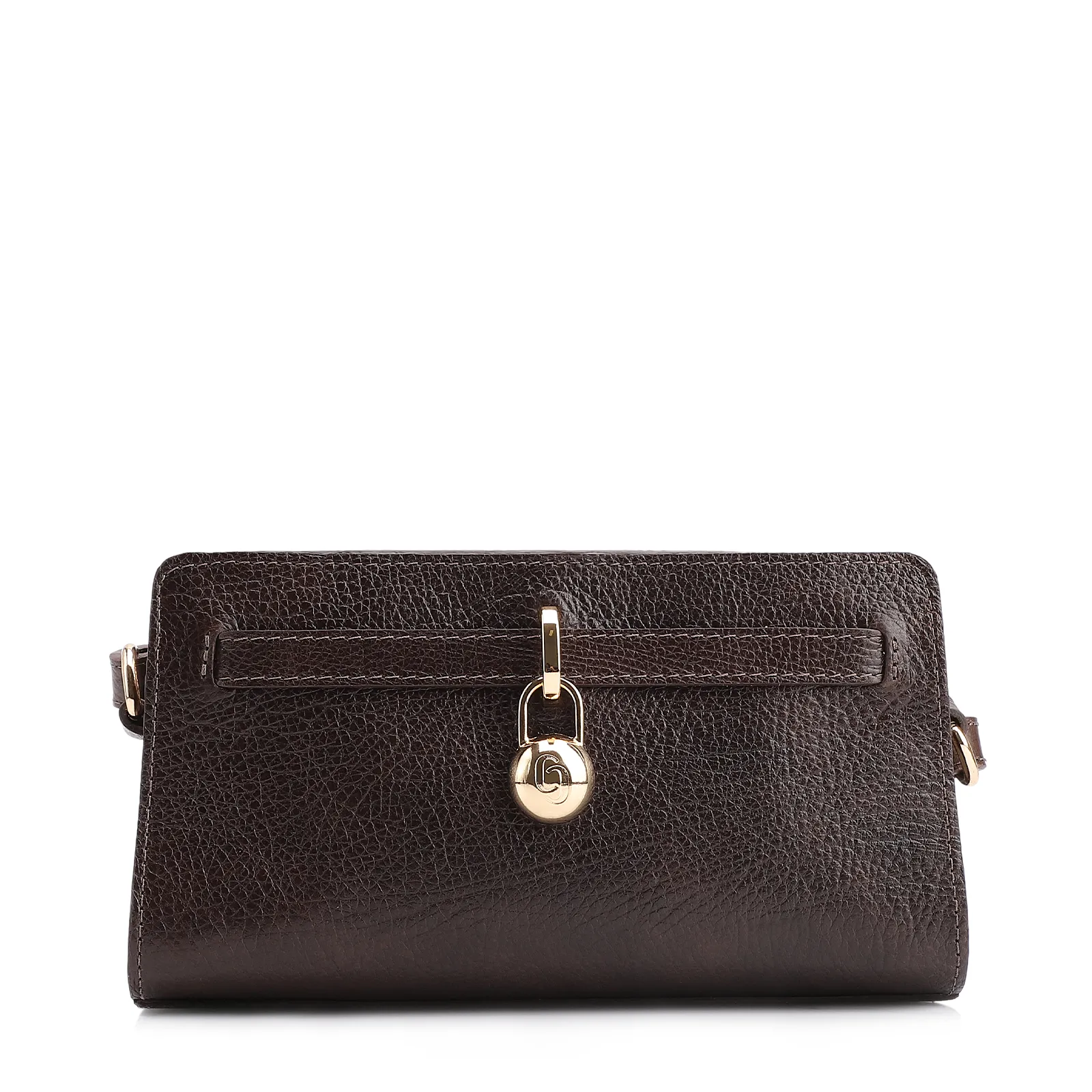 Bolsa Transversal Couro Antique Marrom Escuro