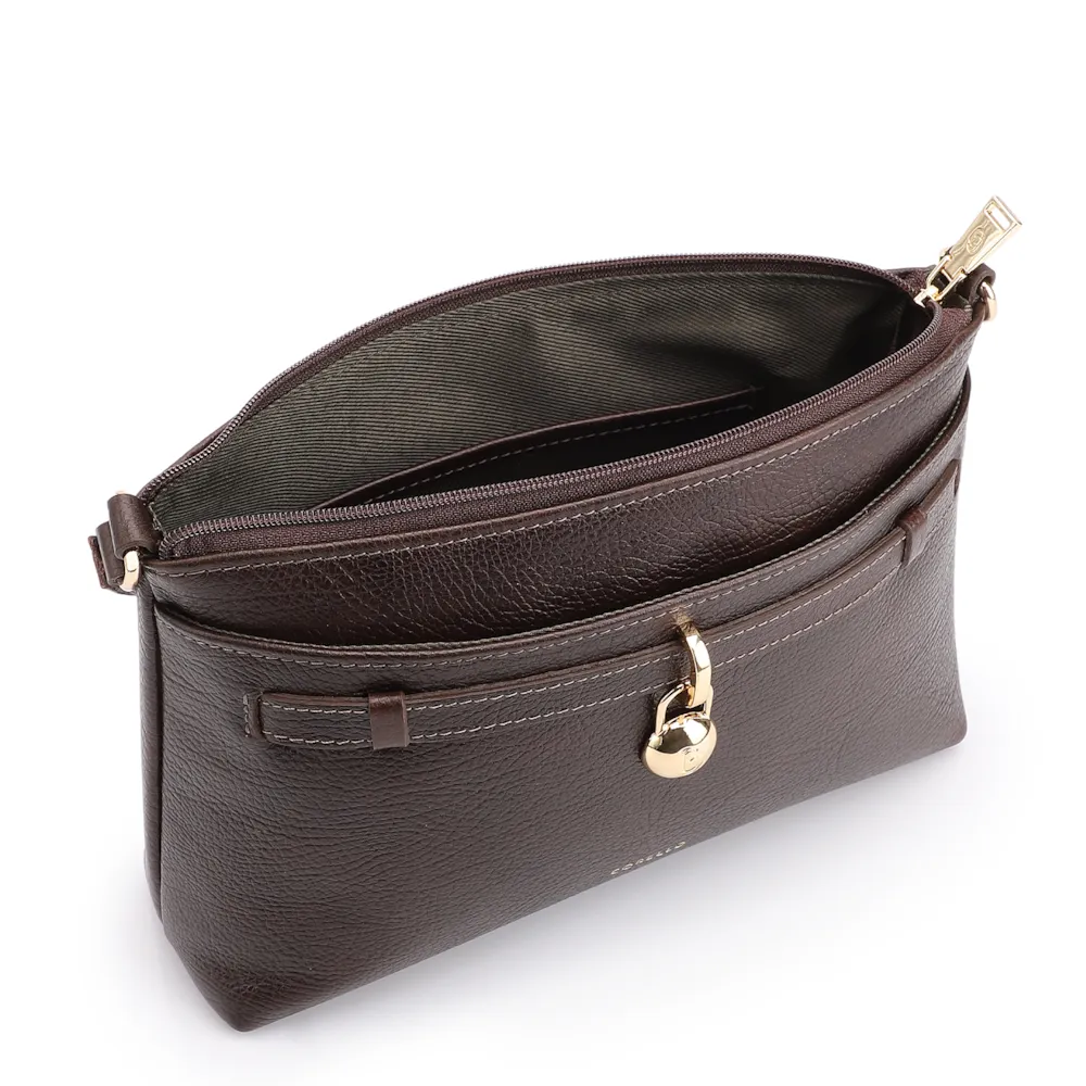 Bolsa Transversal Couro Antique Marrom Escuro - imagem 4
