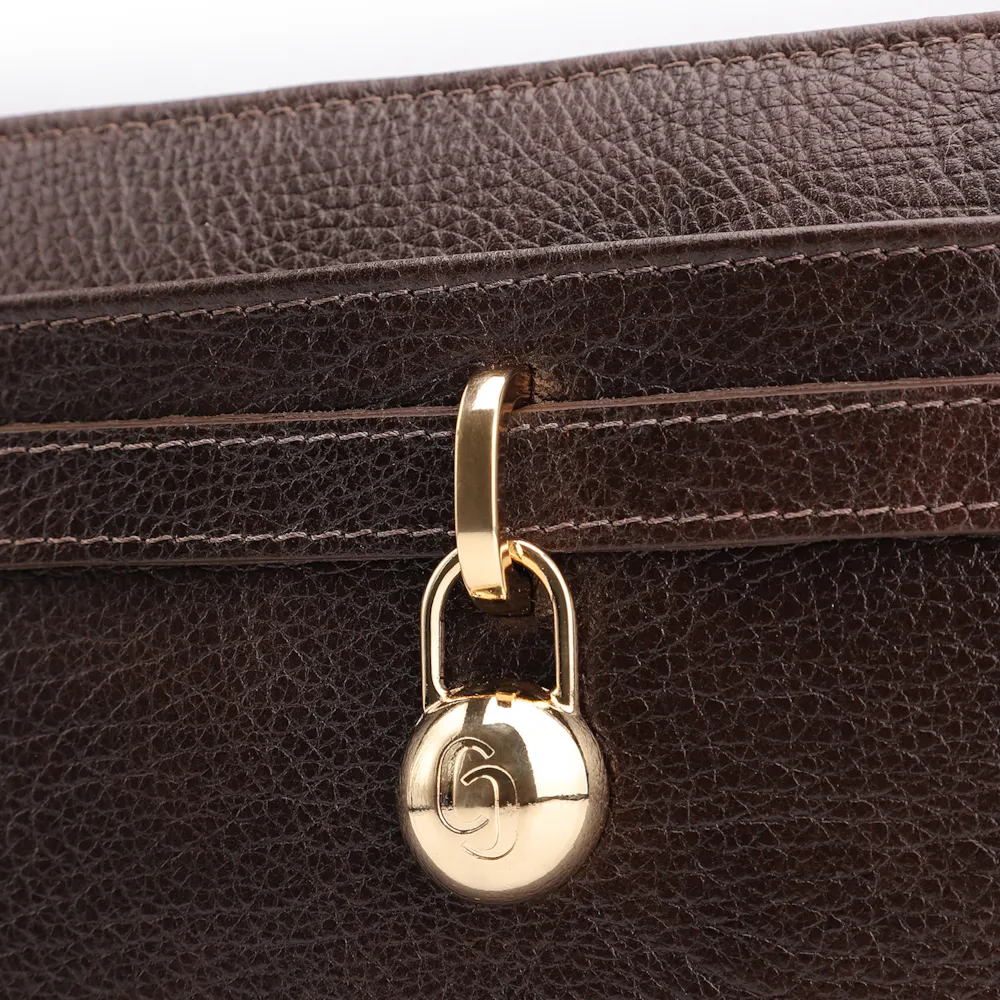 Bolsa Transversal Couro Antique Marrom Escuro - imagem 7