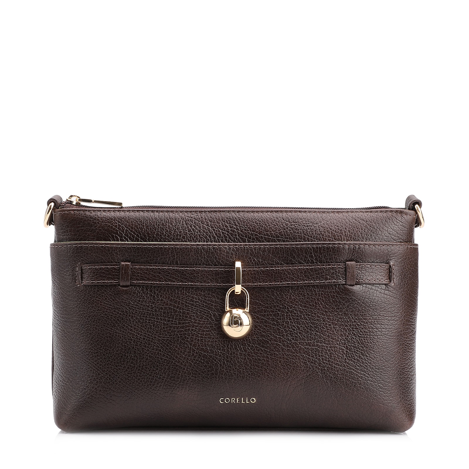 Bolsa Transversal Couro Antique Marrom Escuro