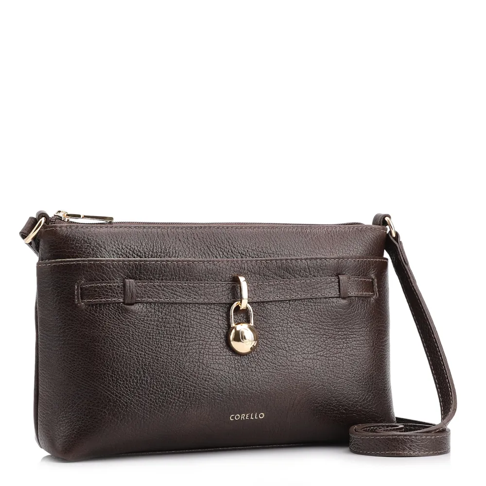 Bolsa Transversal Couro Antique Marrom Escuro - imagem 2