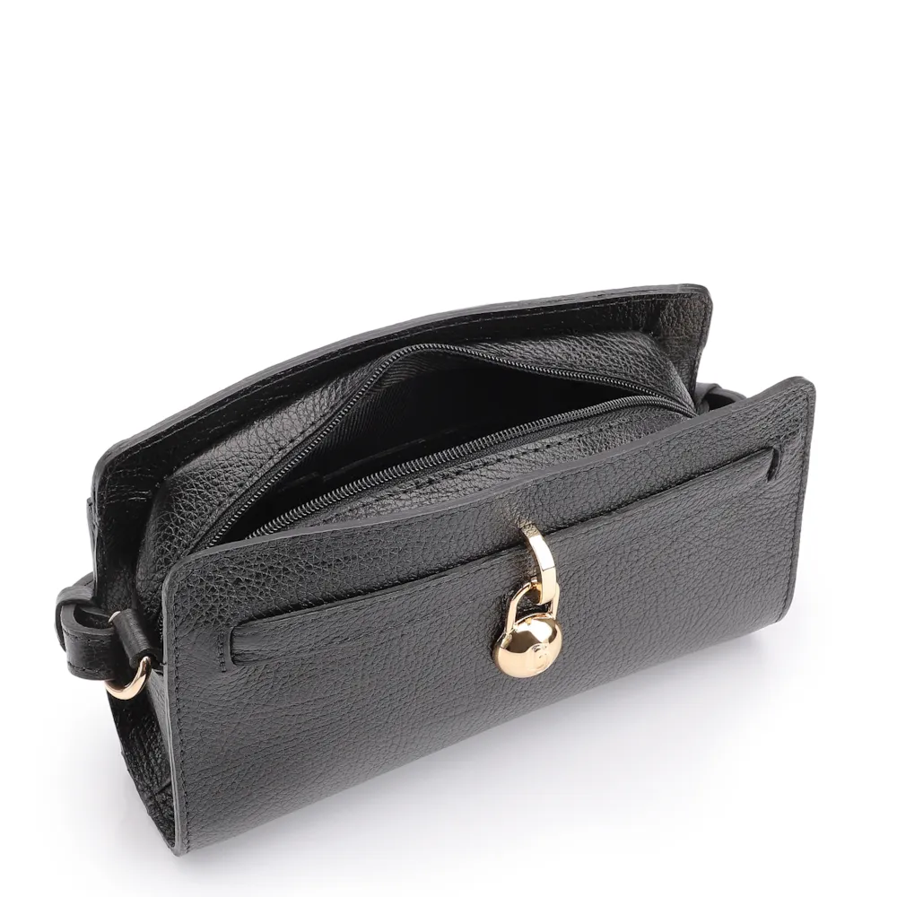 Bolsa Transversal Couro Antique Preto - imagem 5