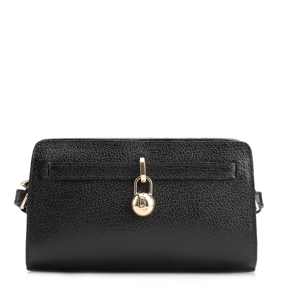 Bolsa Transversal Couro Antique Preto
