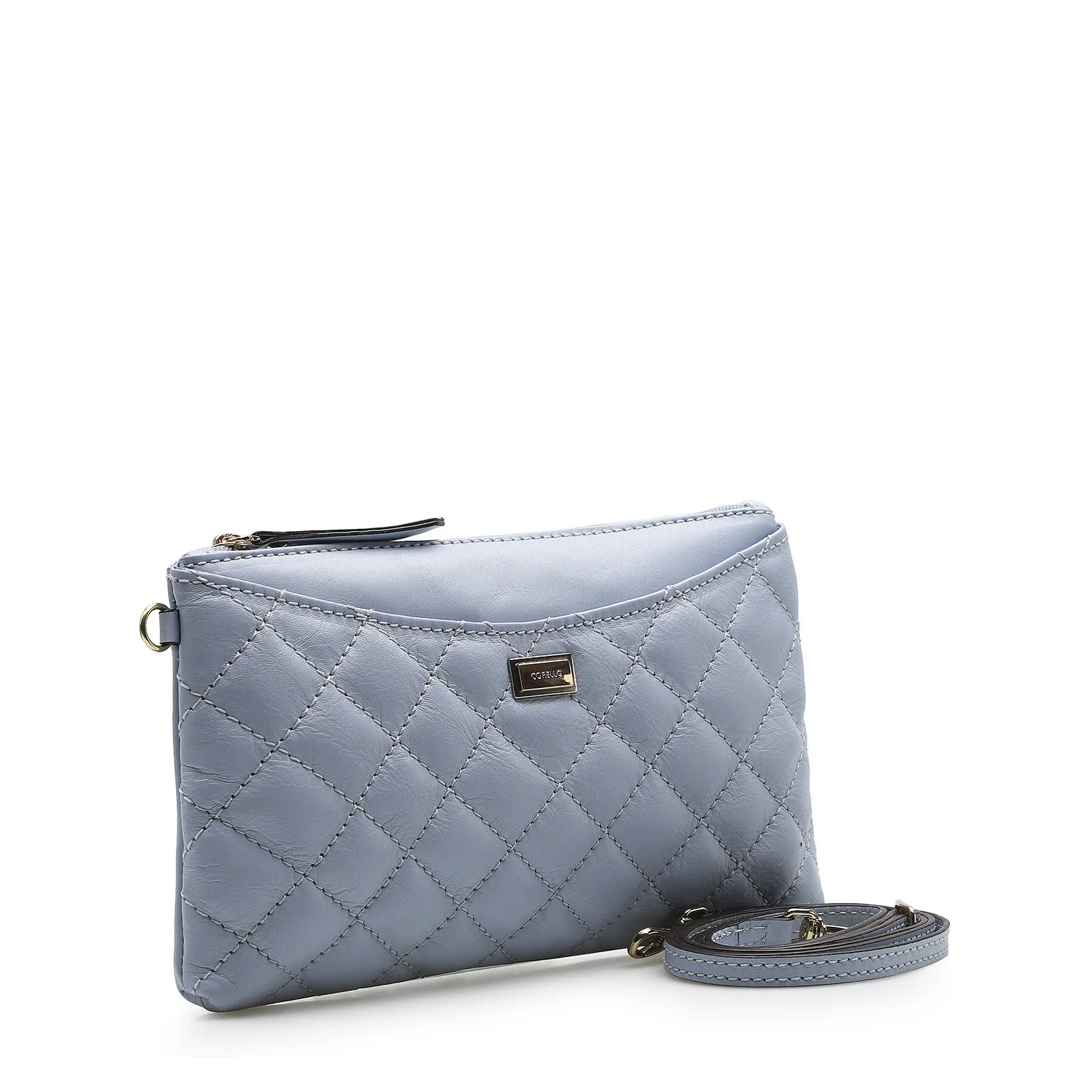 Bolsa Transversal Couro Azul