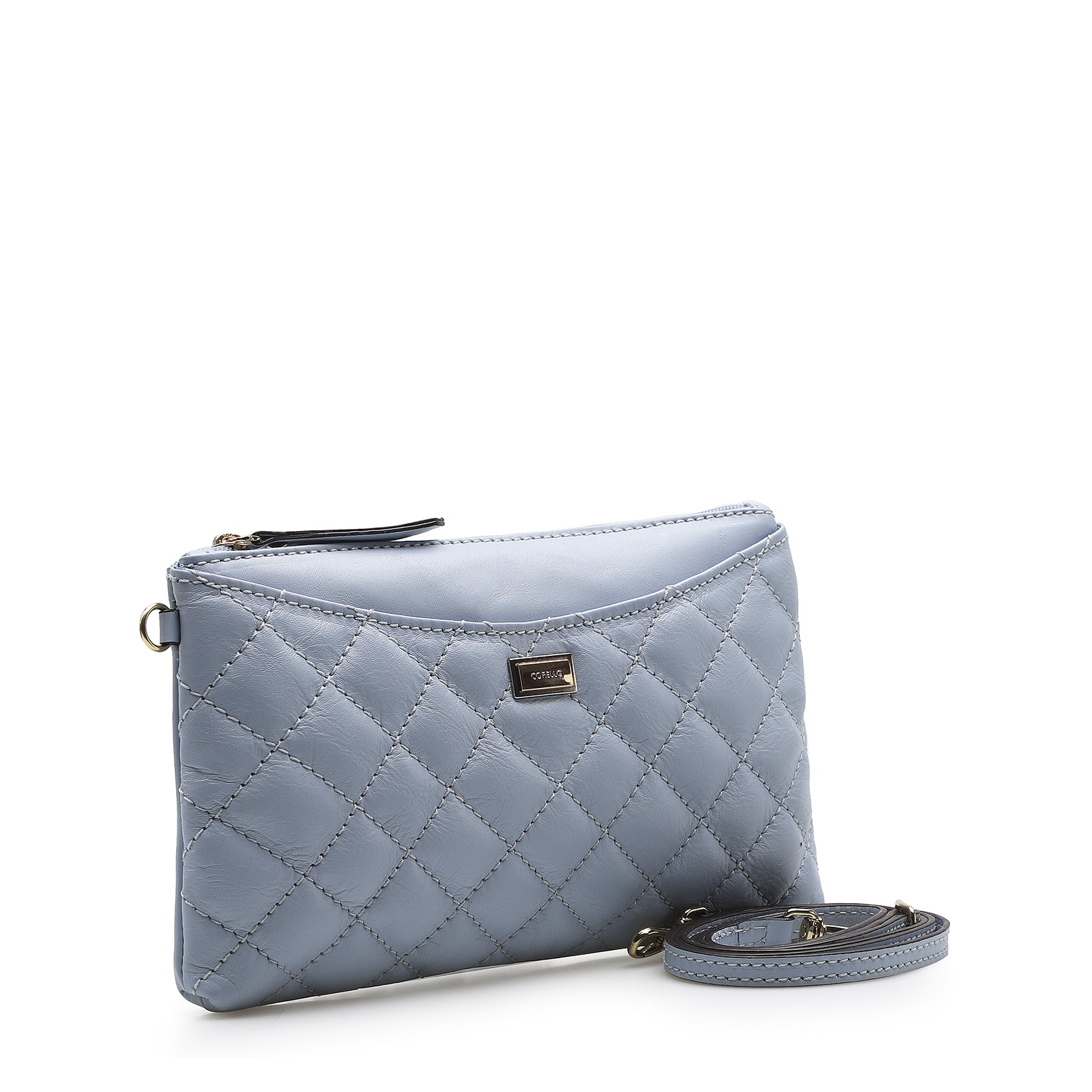 Bolsa Transversal Couro Azul
