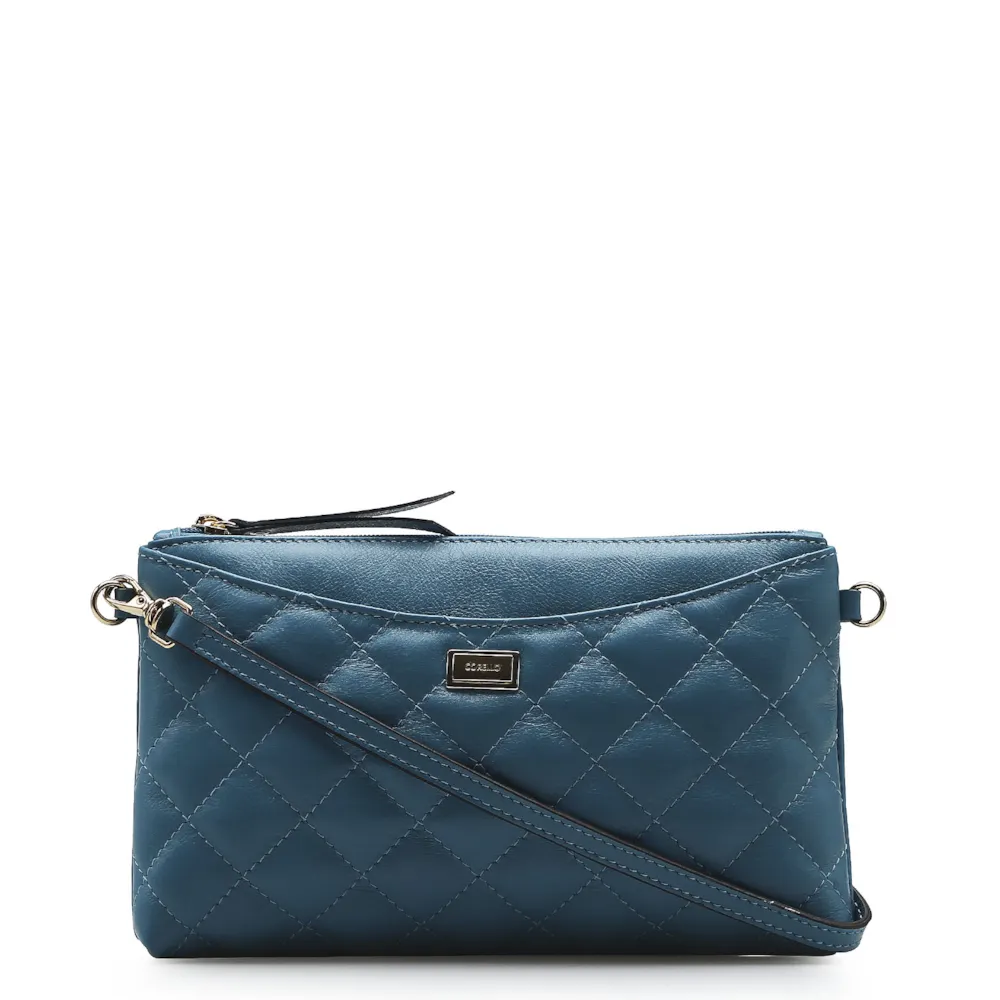 Bolsa Transversal Couro Azul