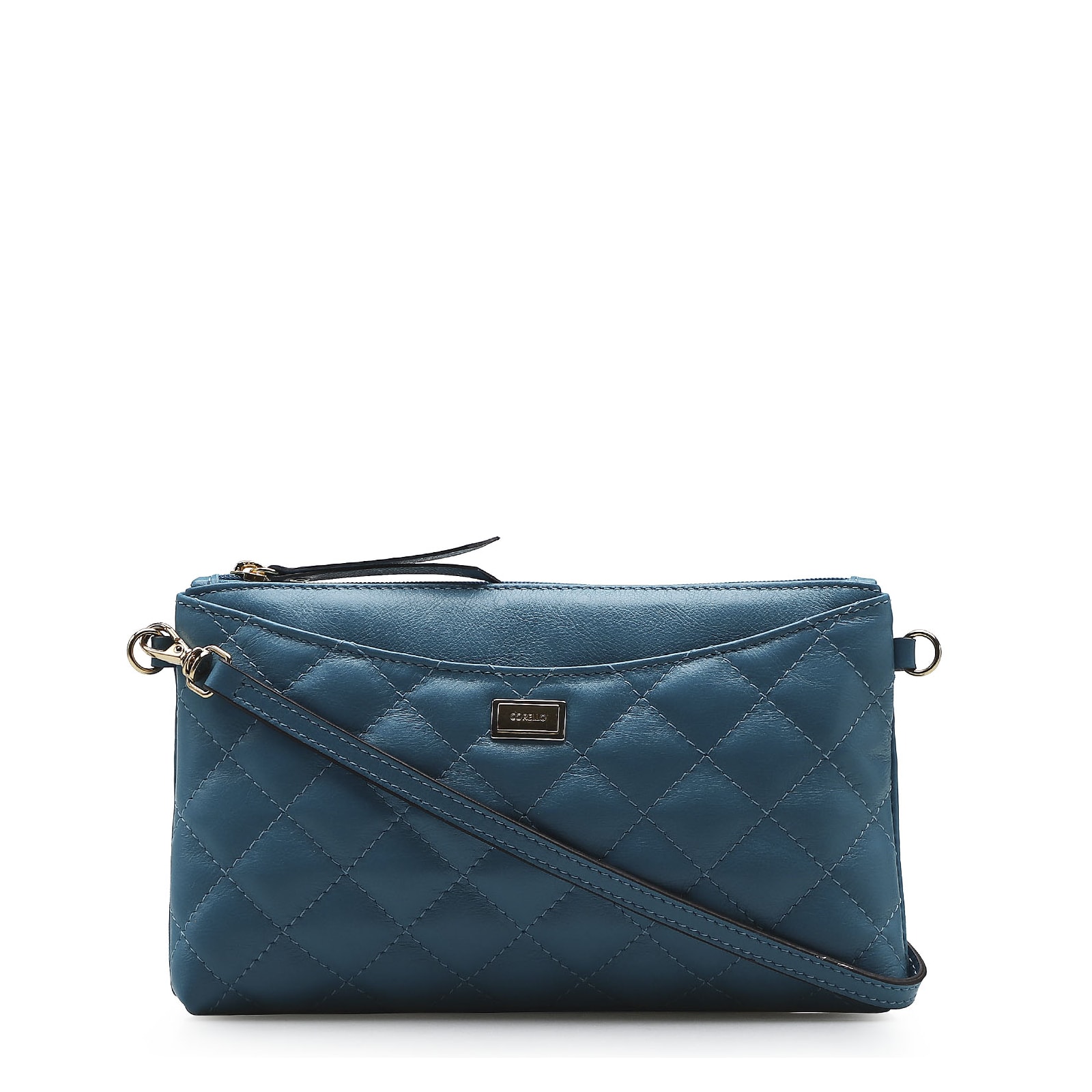 Bolsa Transversal Couro Azul