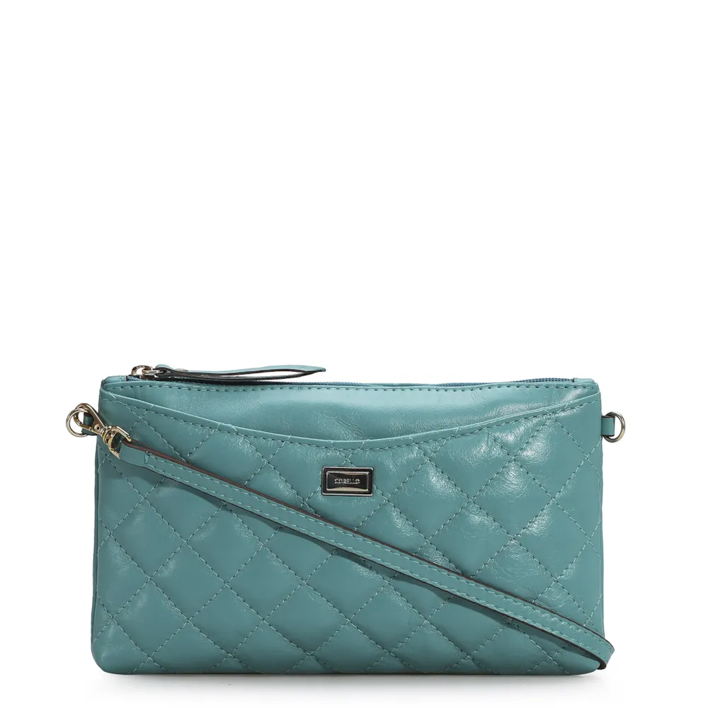 Bolsa Transversal Couro Azul