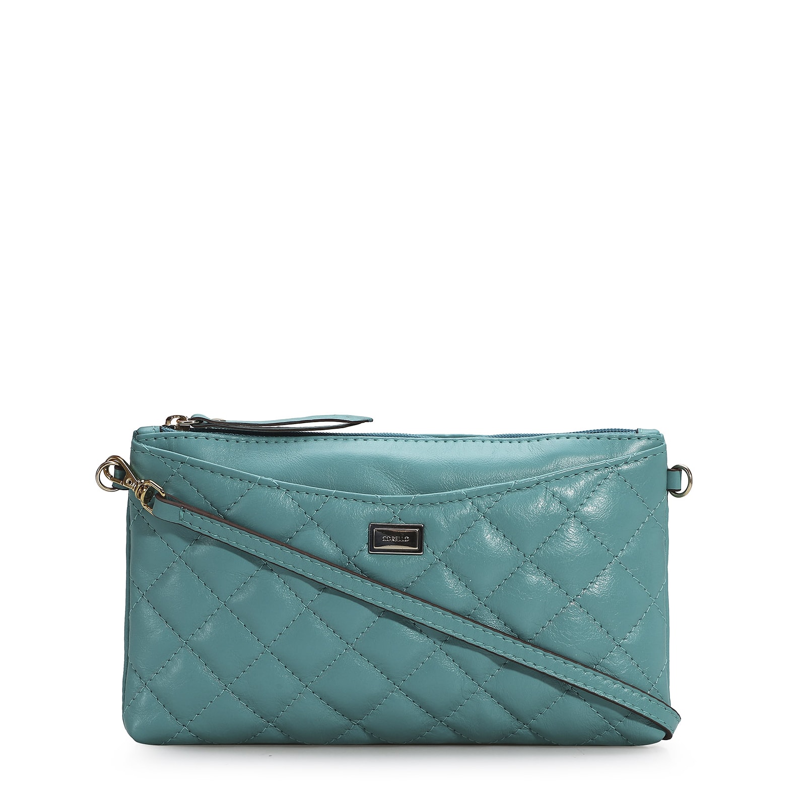Bolsa Transversal Couro Azul