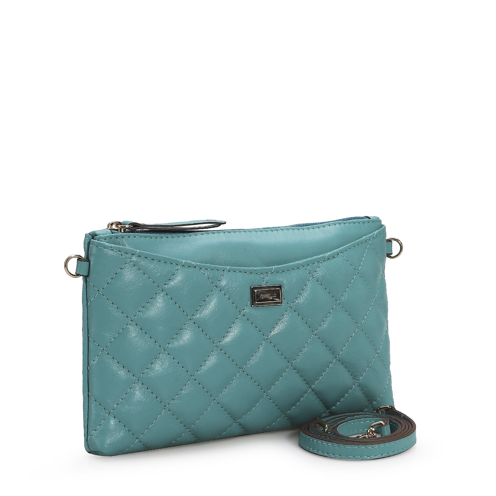 Bolsa Transversal Couro Azul