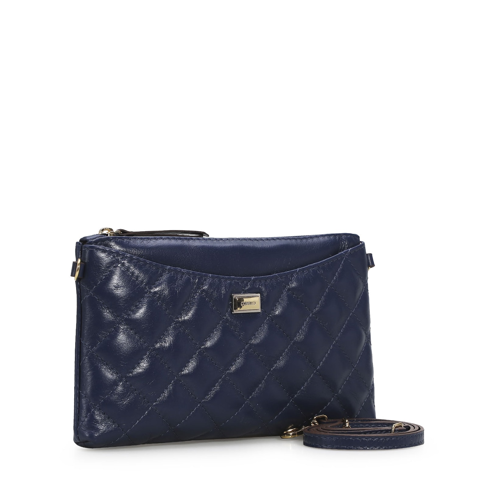Bolsa Transversal Couro Azul