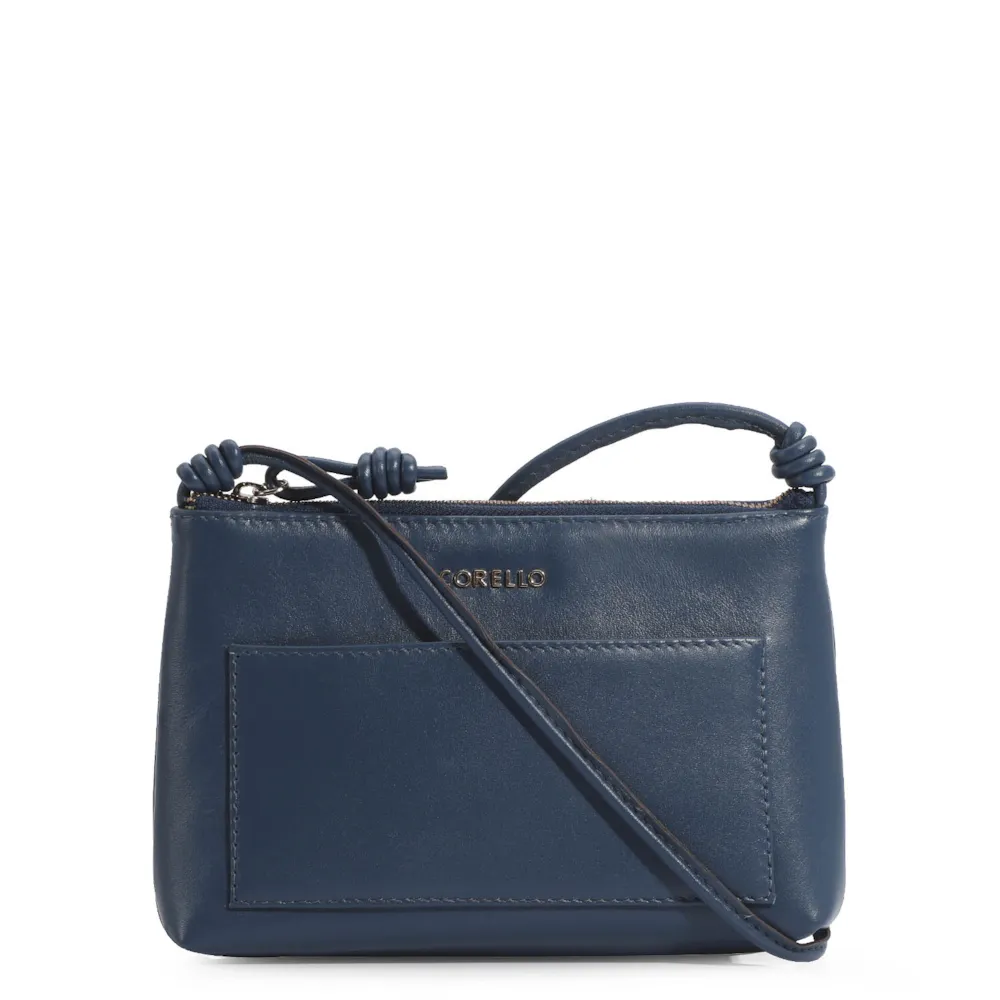 Bolsa Transversal Couro Azul