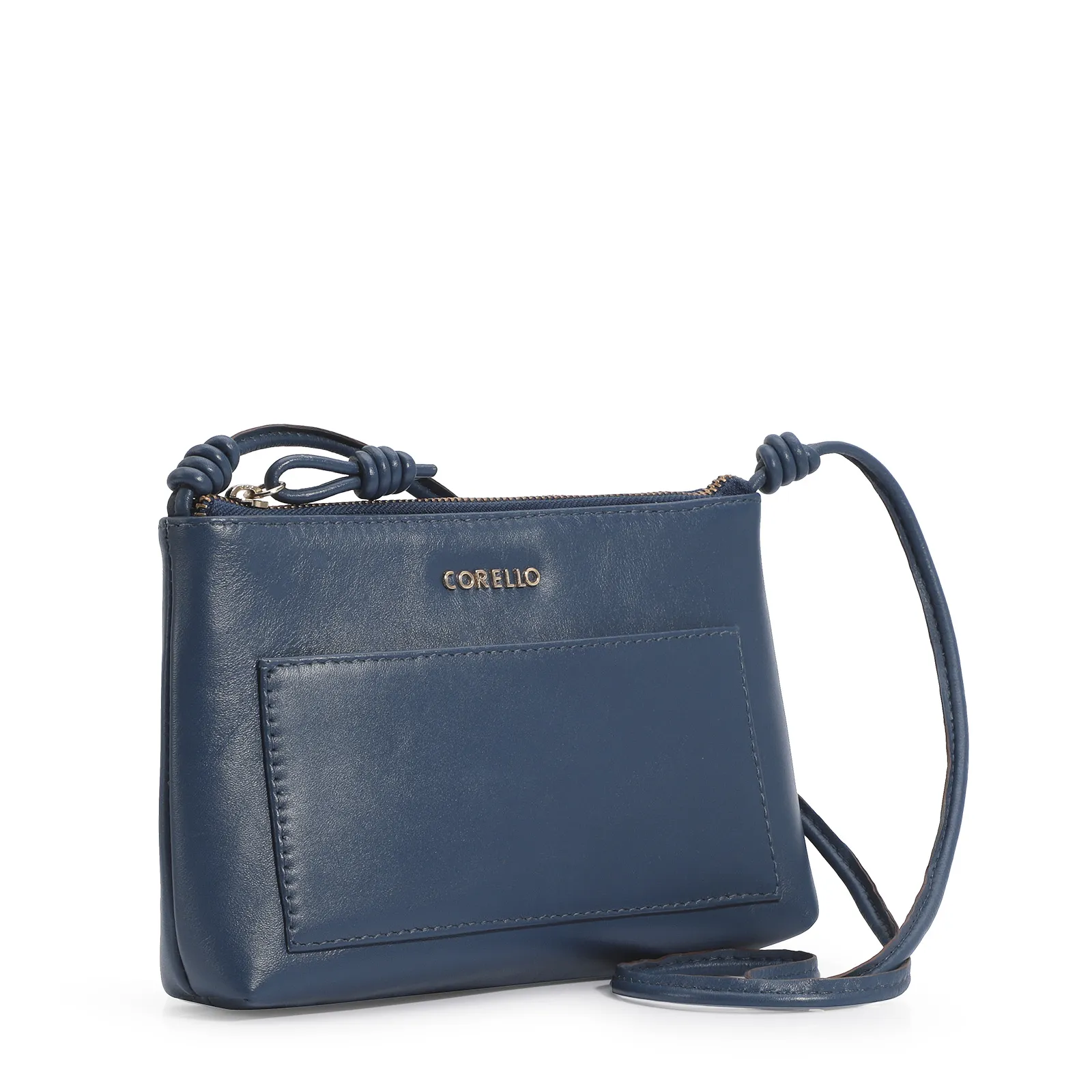 Bolsa Transversal Couro Azul