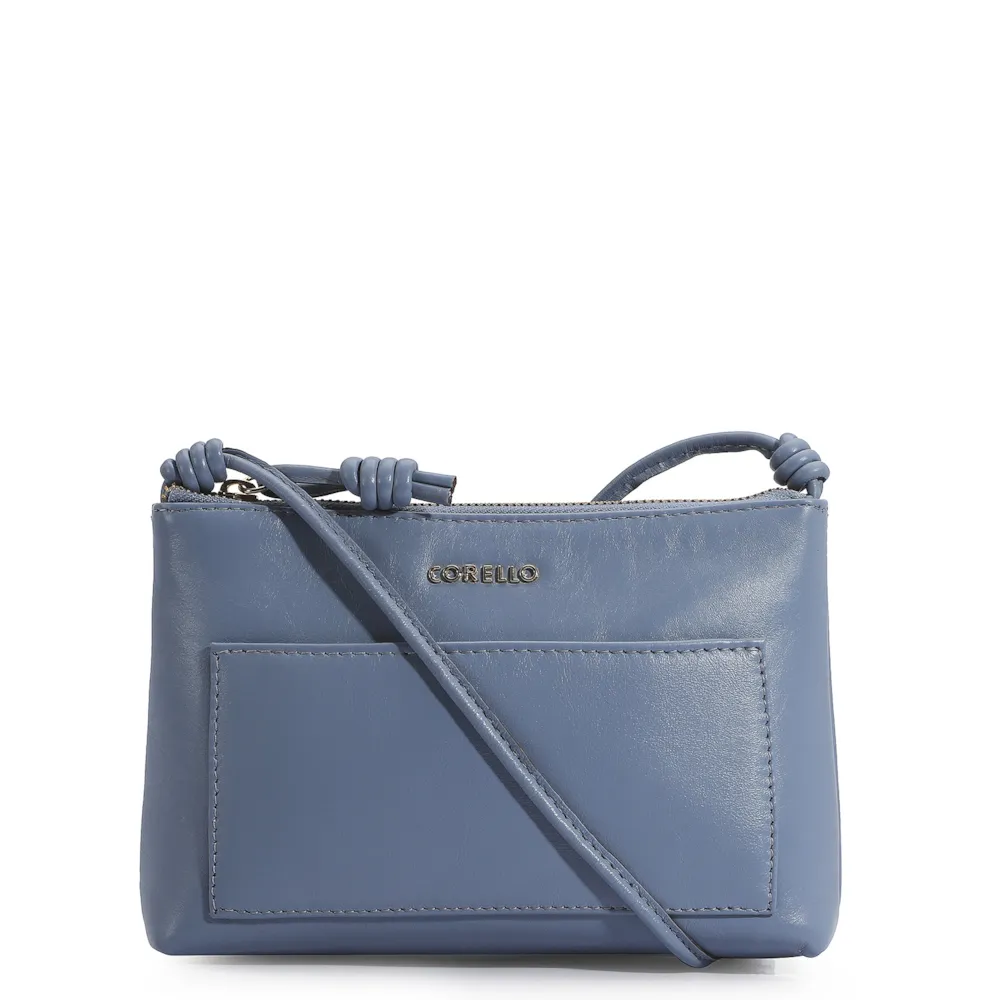Bolsa Transversal Couro Azul