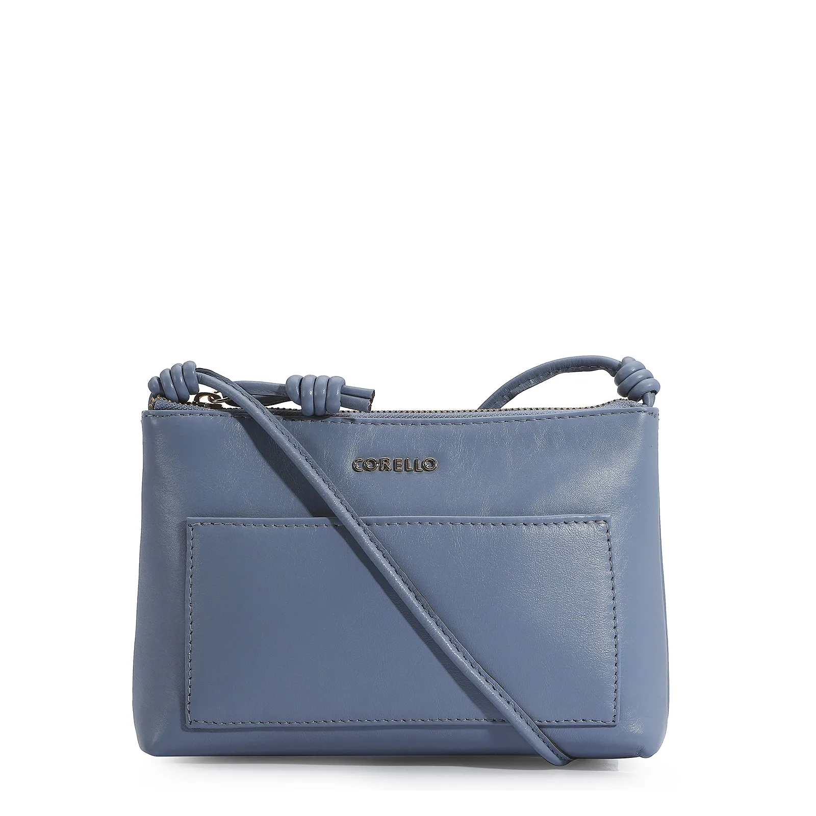 Bolsa Transversal Couro Azul