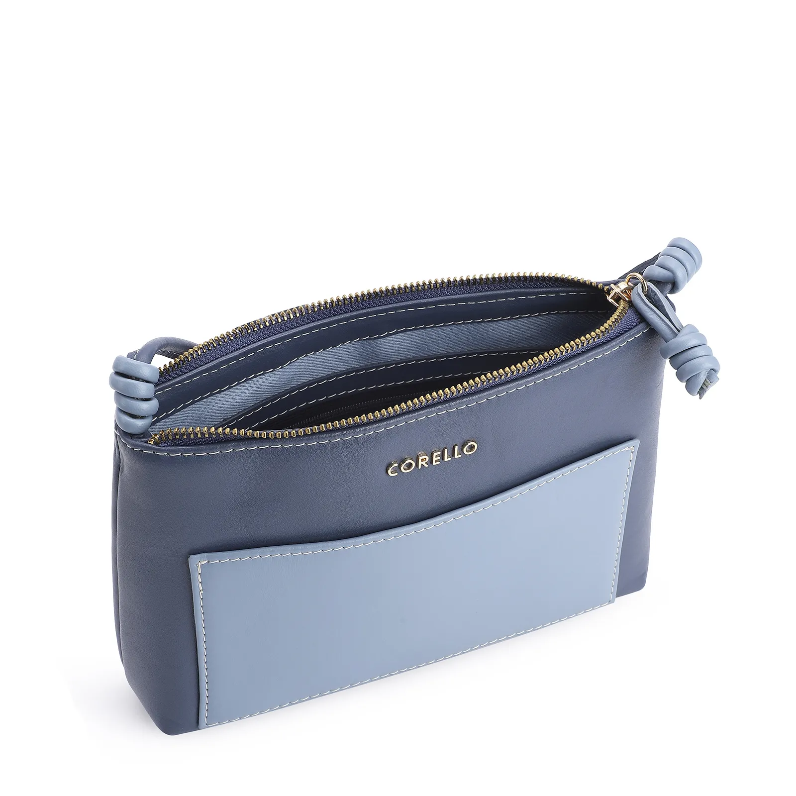 Bolsa Transversal Couro Azul