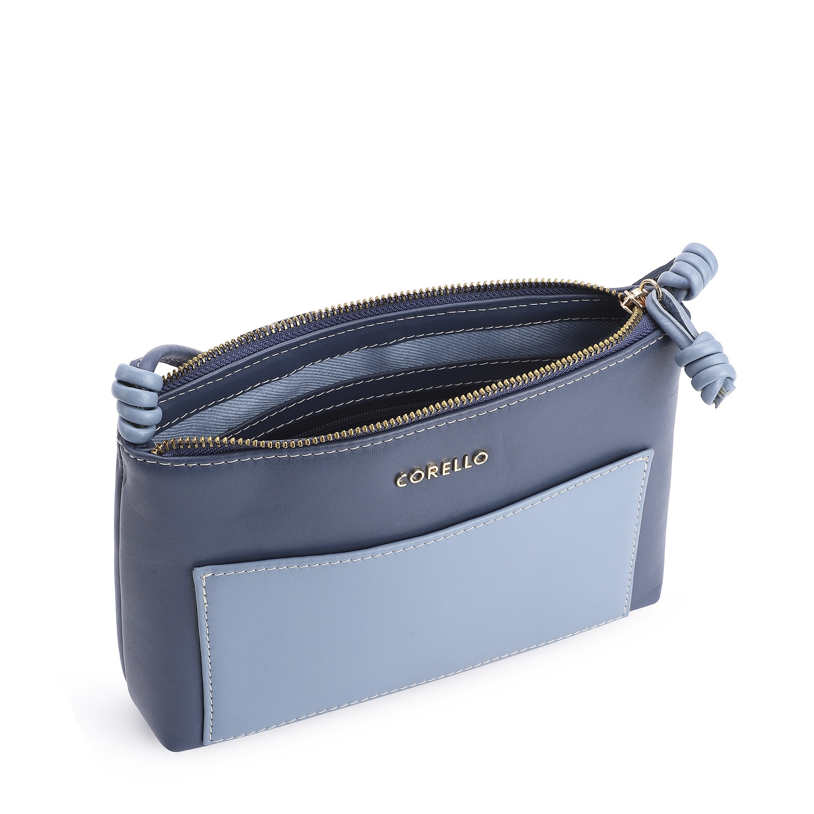Bolsa Transversal Couro Azul