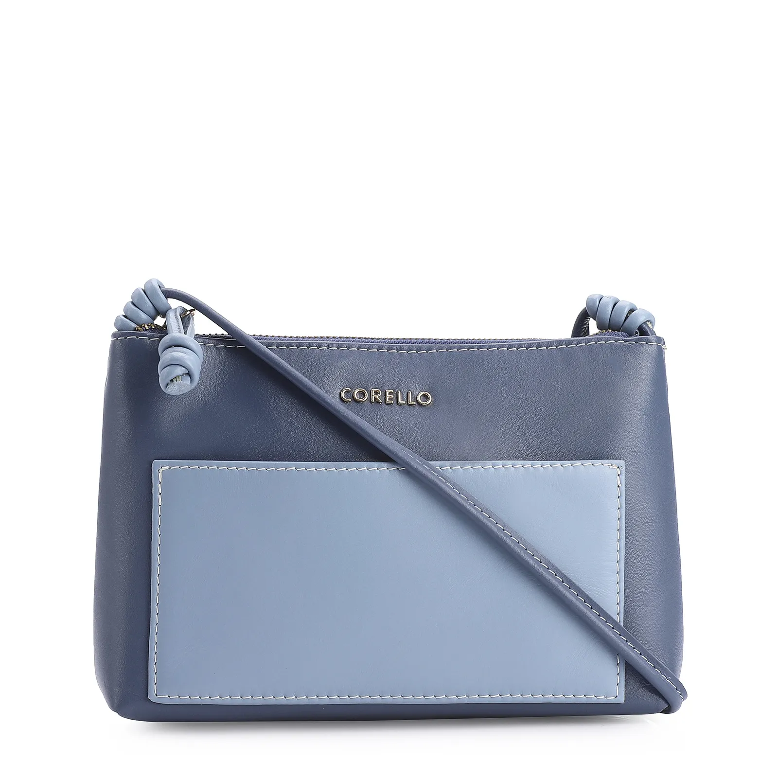 Bolsa Transversal Couro Azul