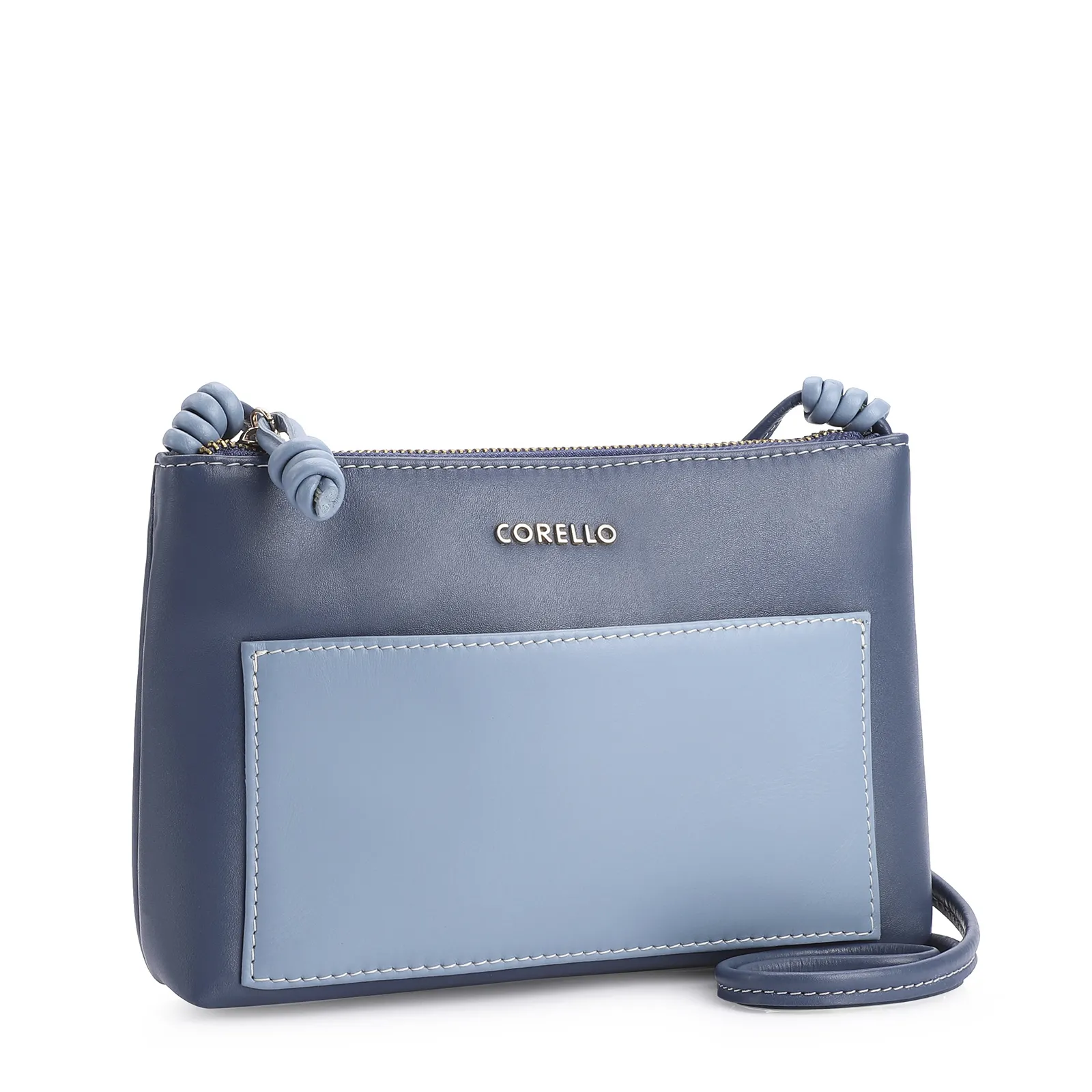 Bolsa Transversal Couro Azul