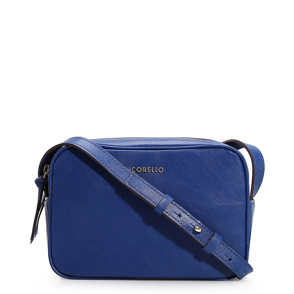 Bolsa Transversal Couro Azul