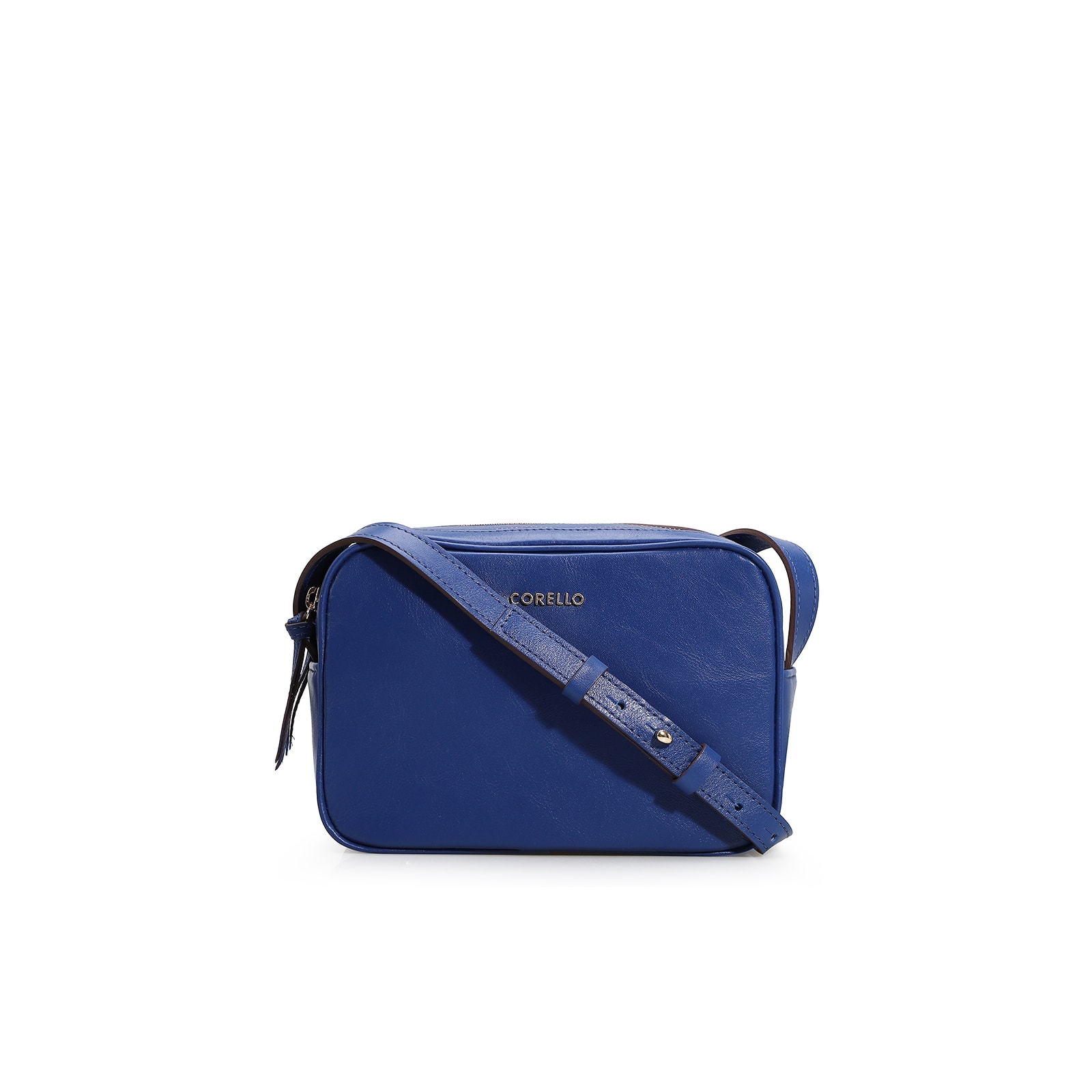 Bolsa Transversal Couro Azul