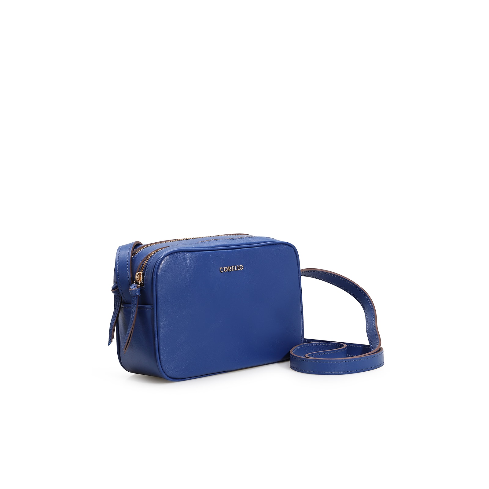 Bolsa Transversal Couro Azul