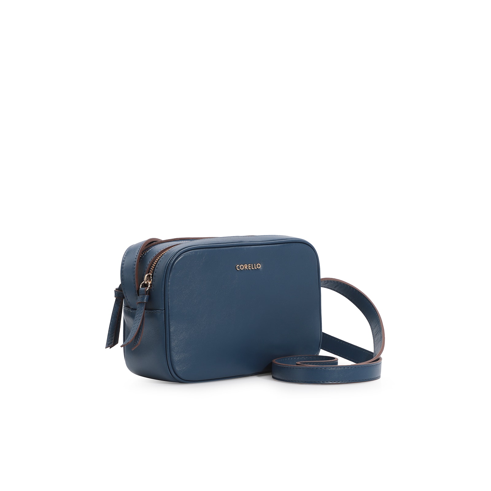 Bolsa Transversal Couro Azul