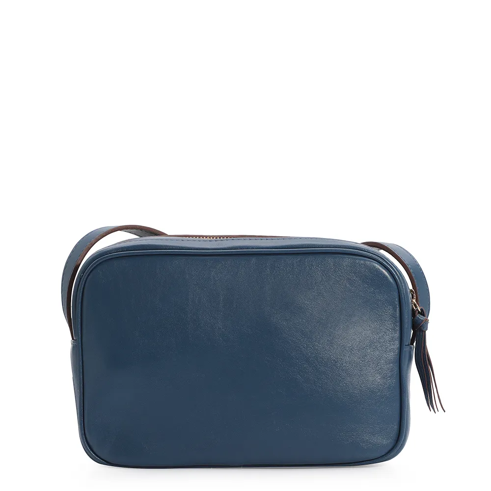 Bolsa Transversal Couro Azul - imagem 4