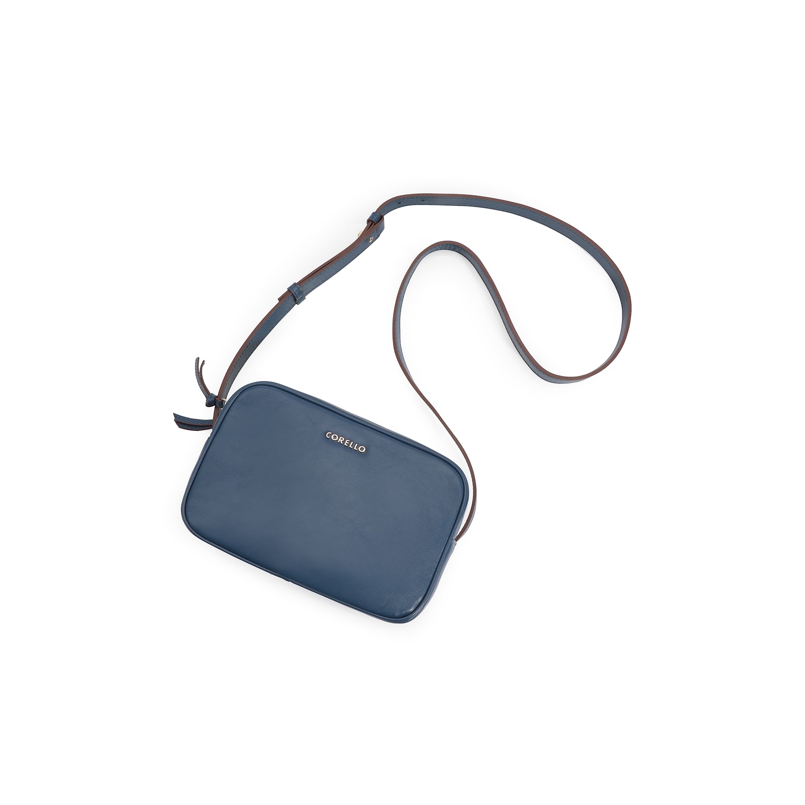 Bolsa Transversal Couro Azul