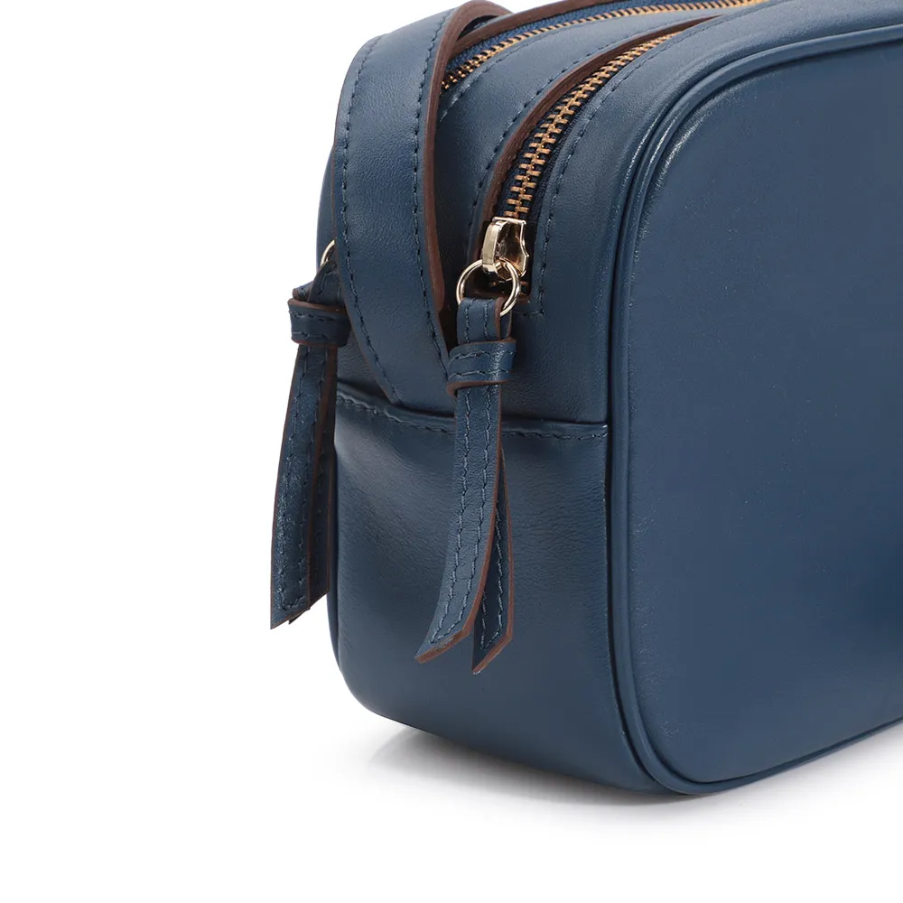 Bolsa Transversal Couro Azul - imagem 7