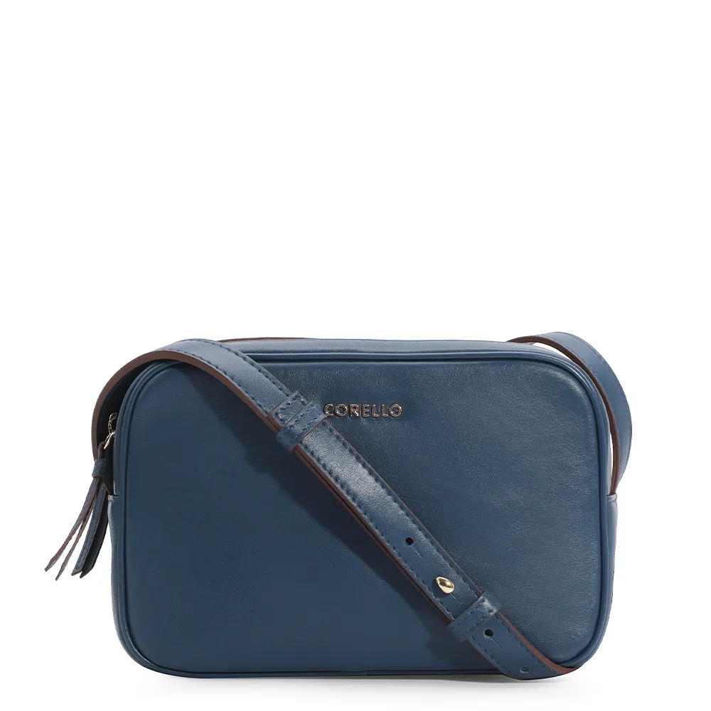 Bolsa Transversal Couro Azul
