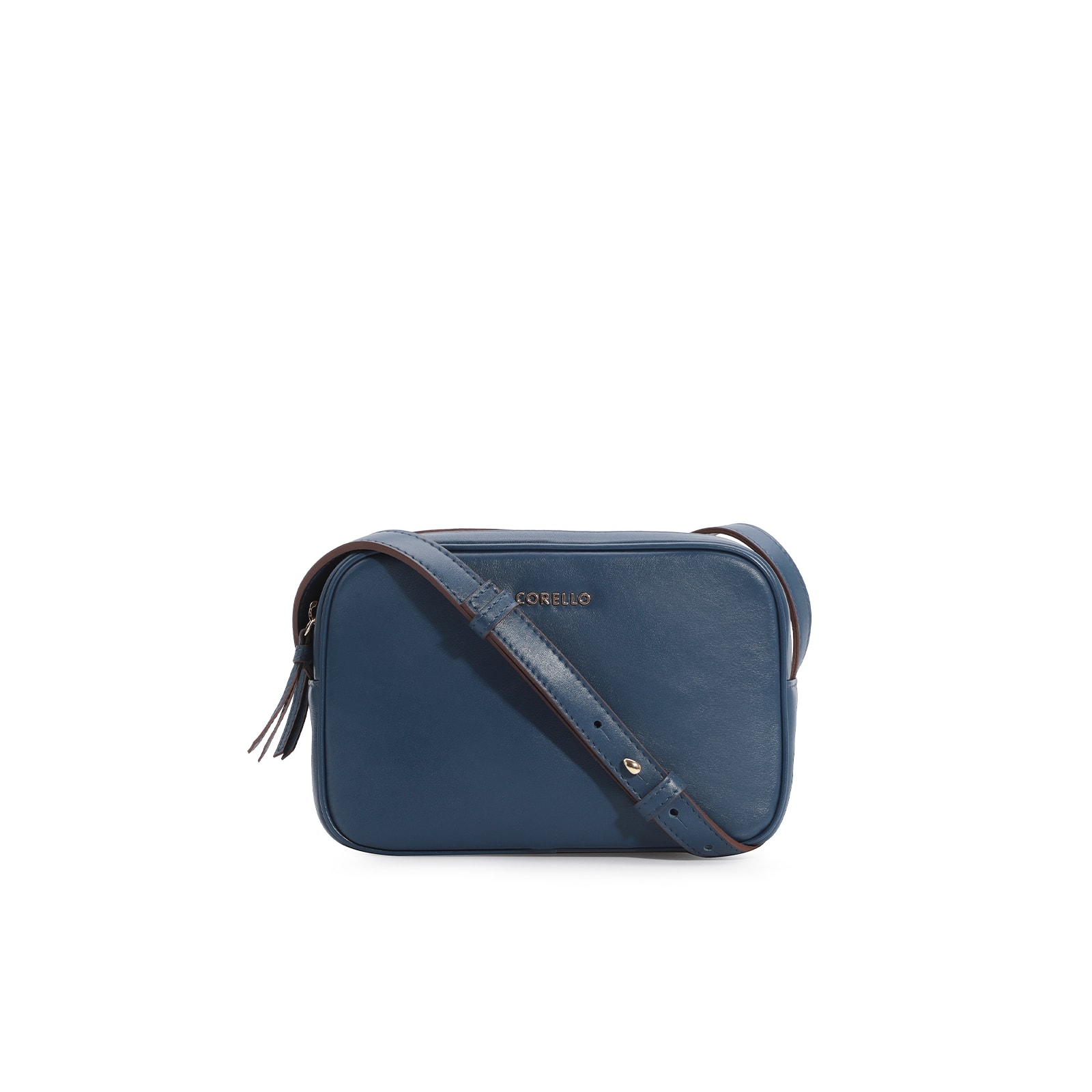 Bolsa Transversal Couro Azul