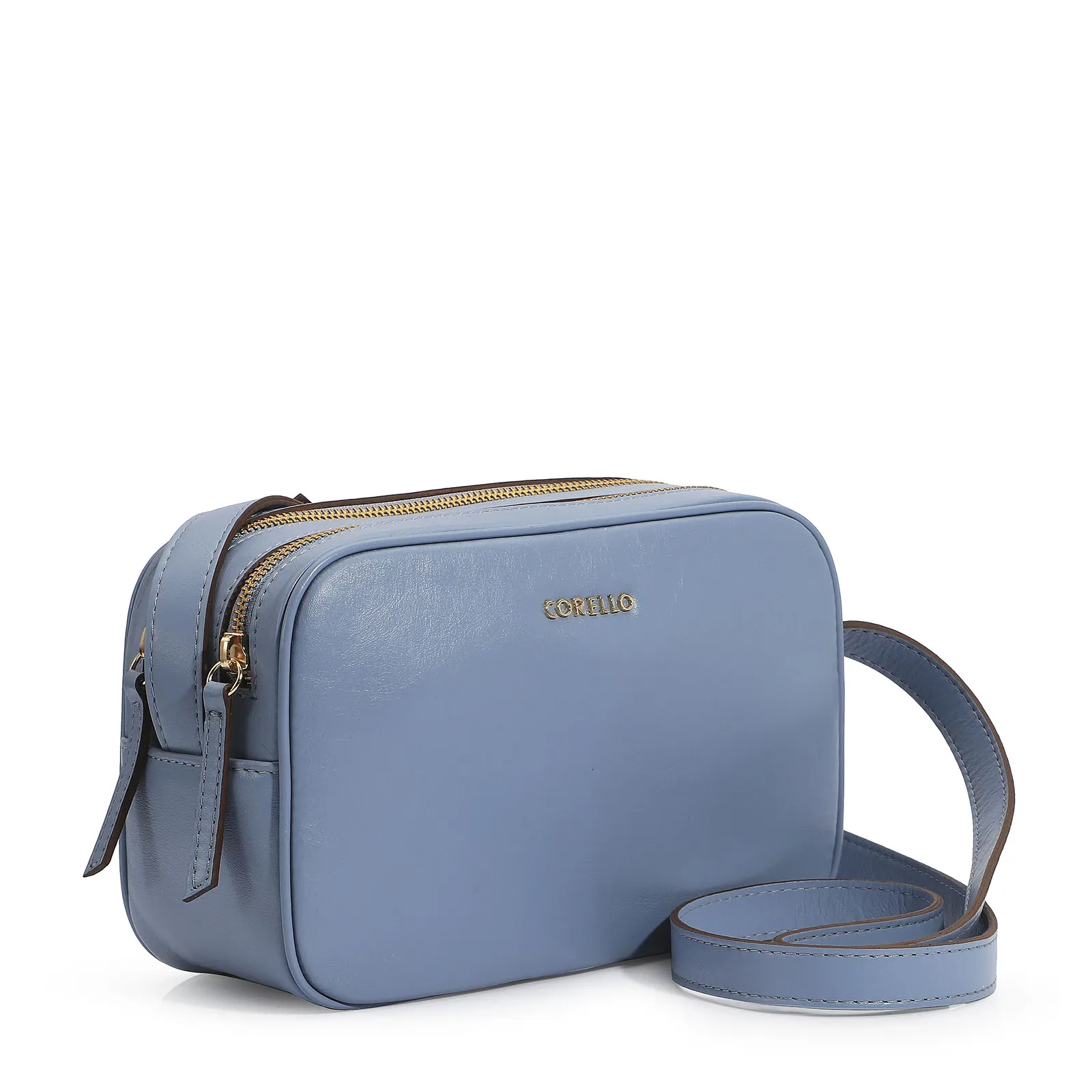 Bolsa Transversal Couro Azul