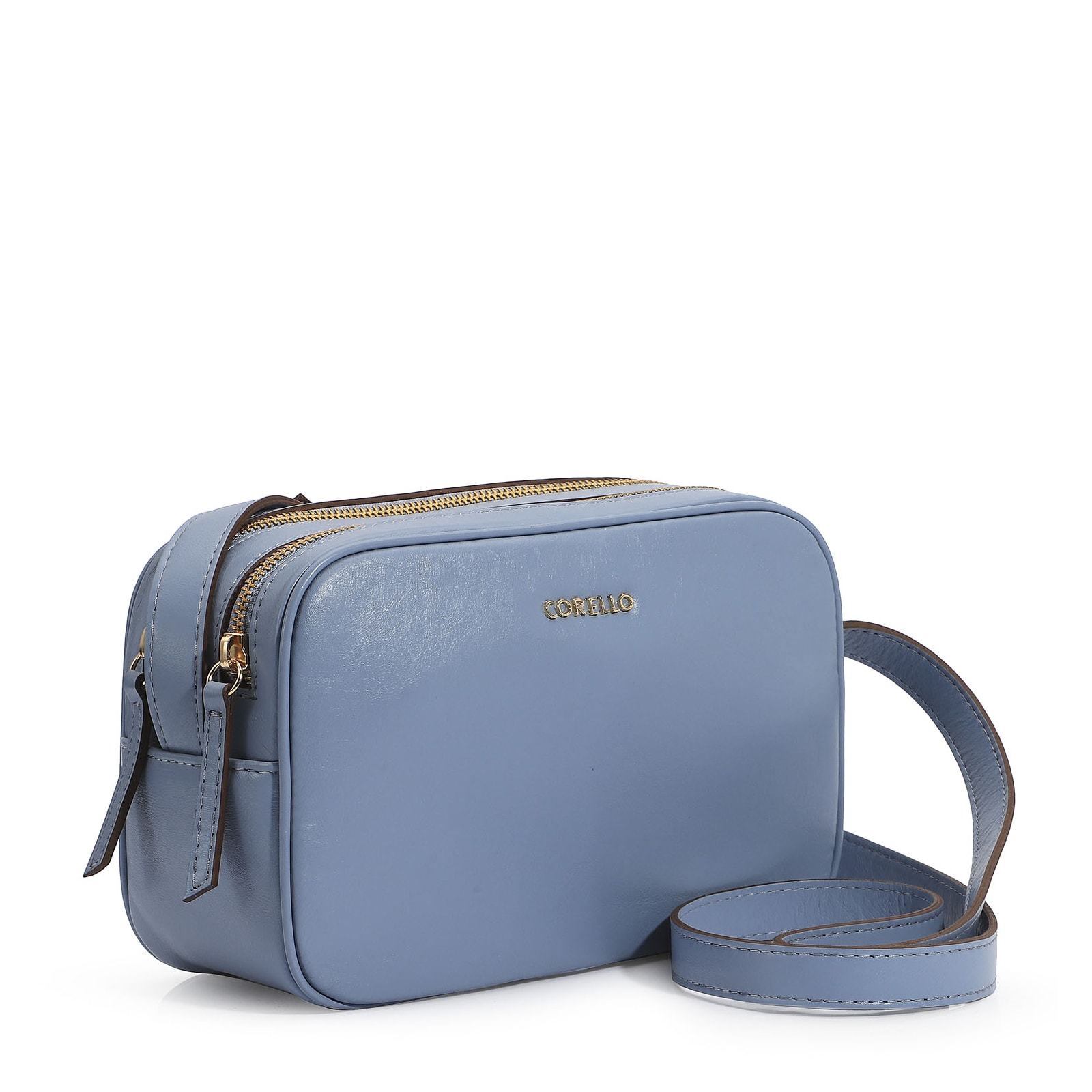 Bolsa Transversal Couro Azul