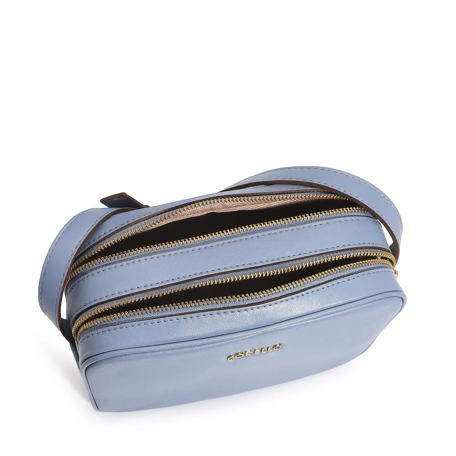 Bolsa Transversal Couro Azul