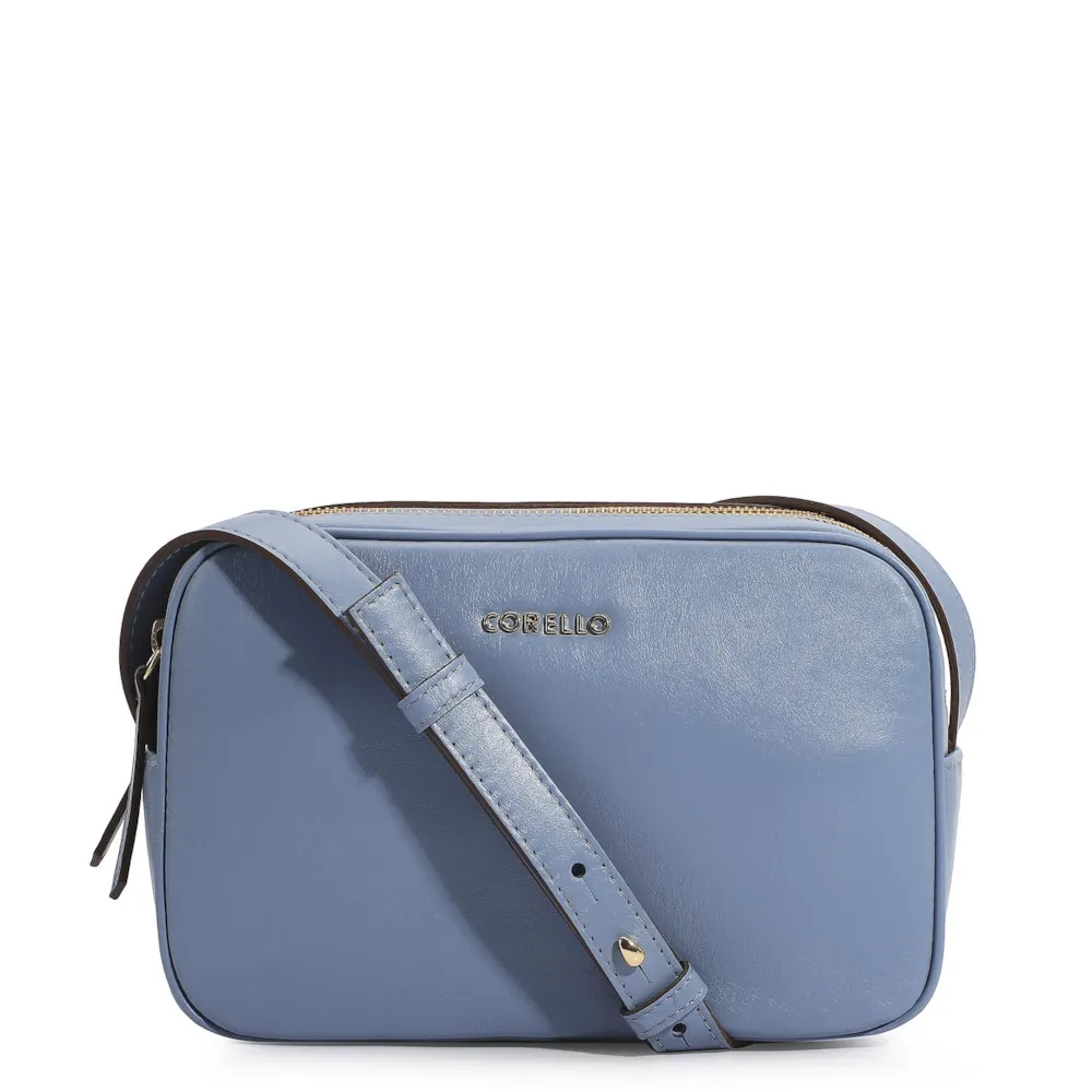 Bolsa Transversal Couro Azul