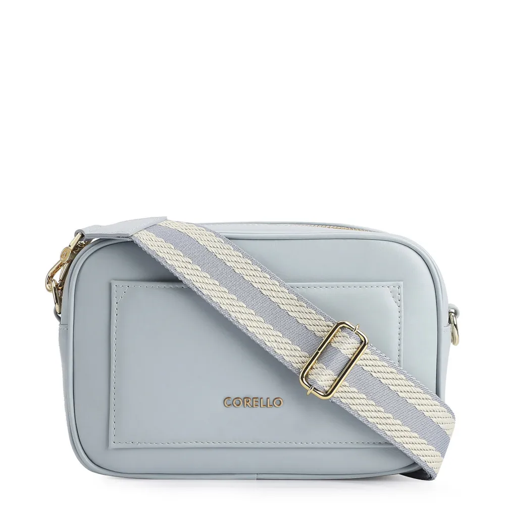 Bolsa Transversal Couro Azul