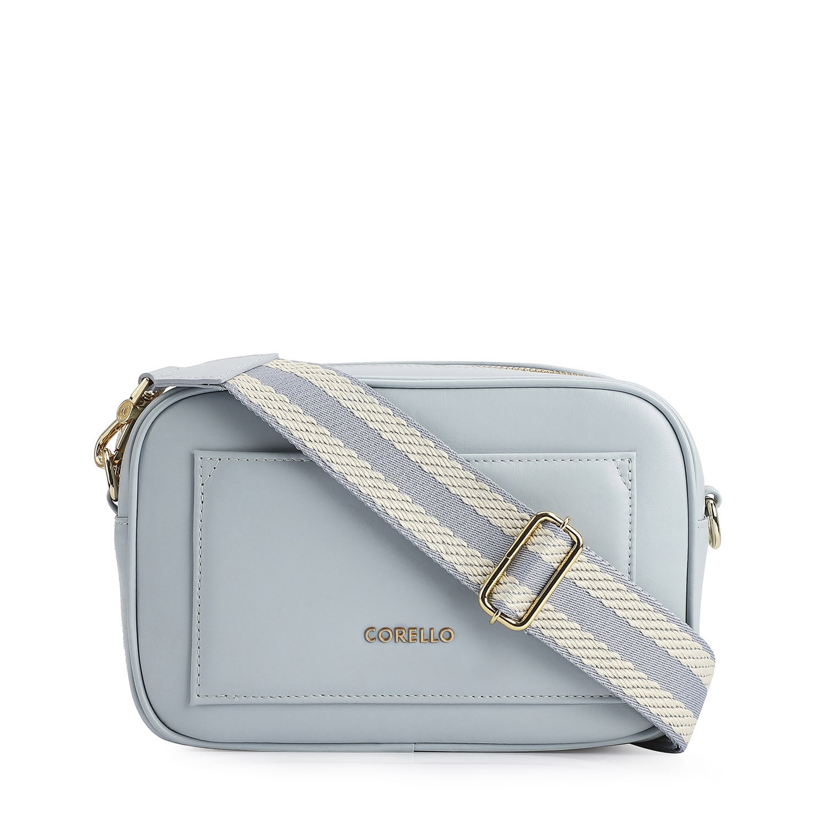 Bolsa Transversal Couro Azul