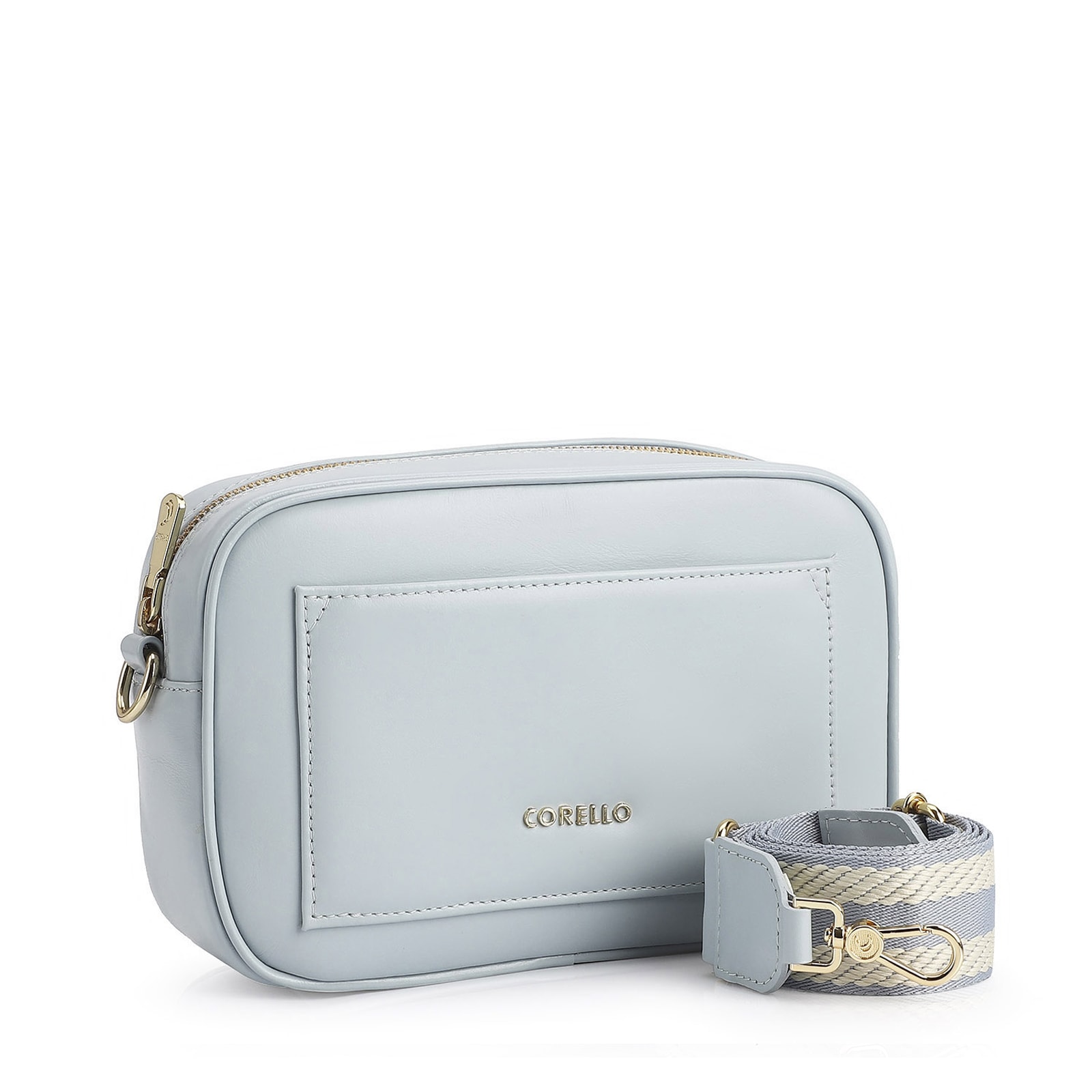 Bolsa Transversal Couro Azul