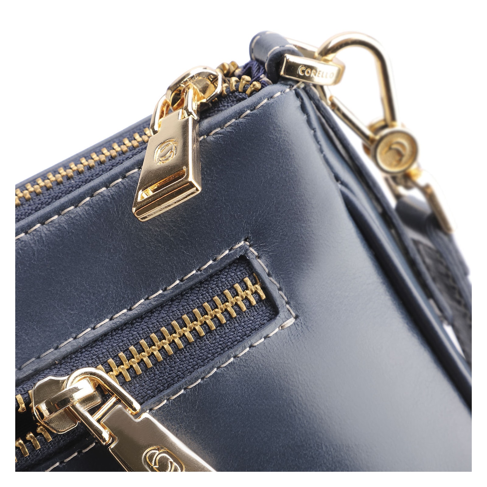 Bolsa Transversal Couro Azul