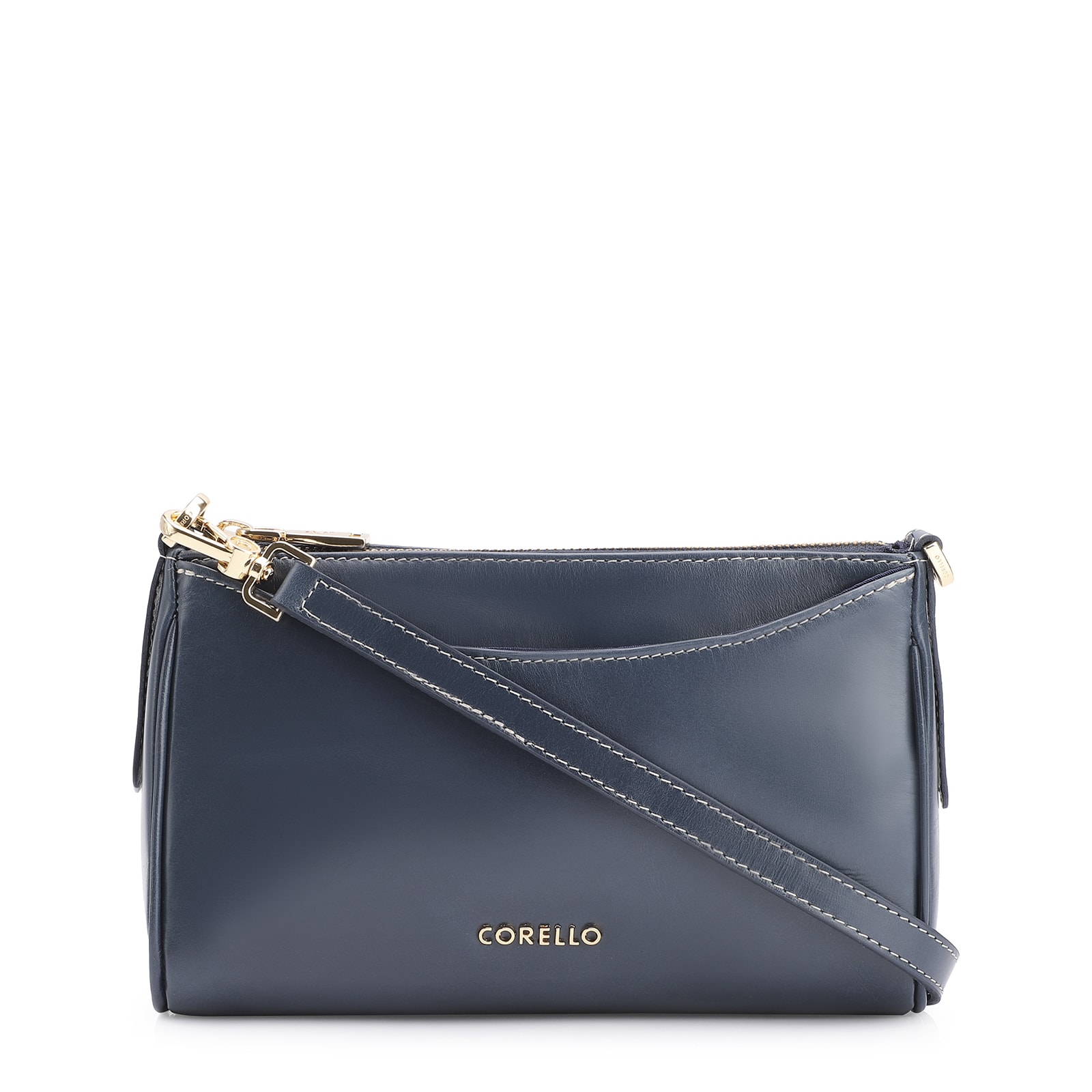 Bolsa Transversal Couro Azul