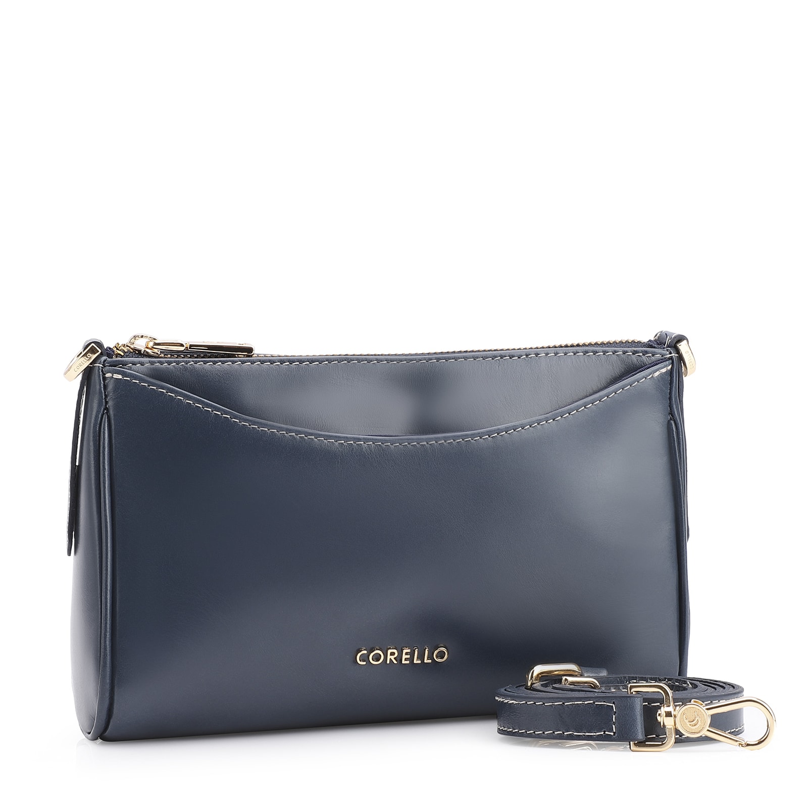 Bolsa Transversal Couro Azul