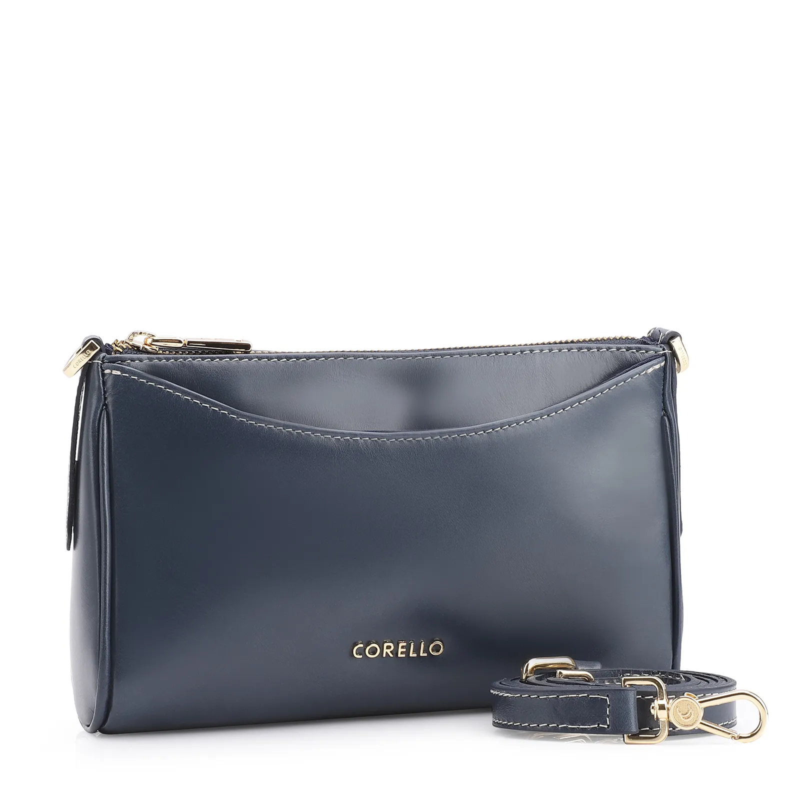 Bolsa Transversal Couro Azul