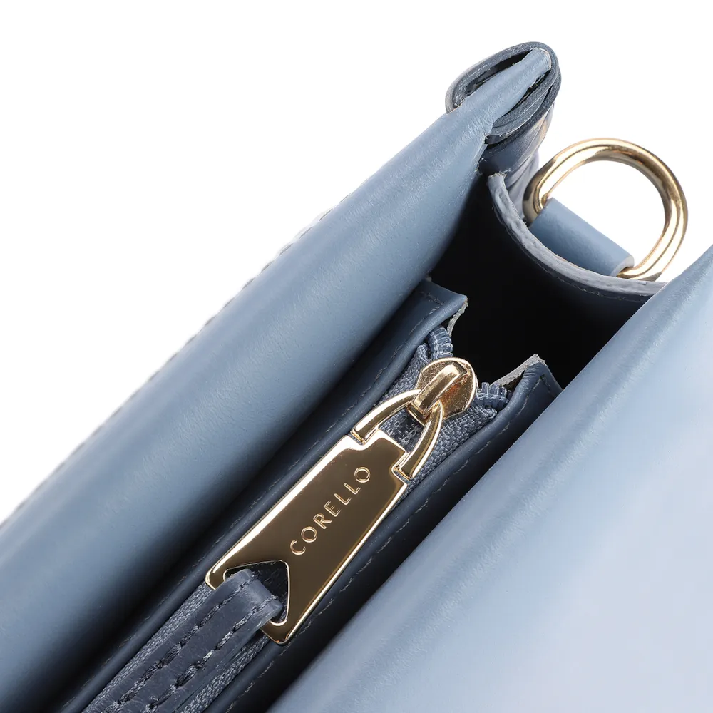 Bolsa Transversal Couro Azul - imagem 5